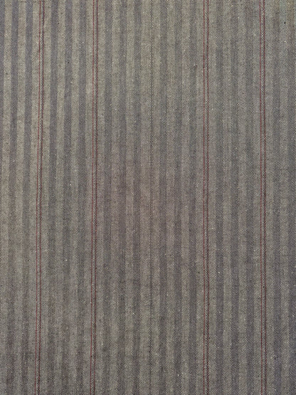 Fabric | Black Herringbone/Red Stripe Denim
