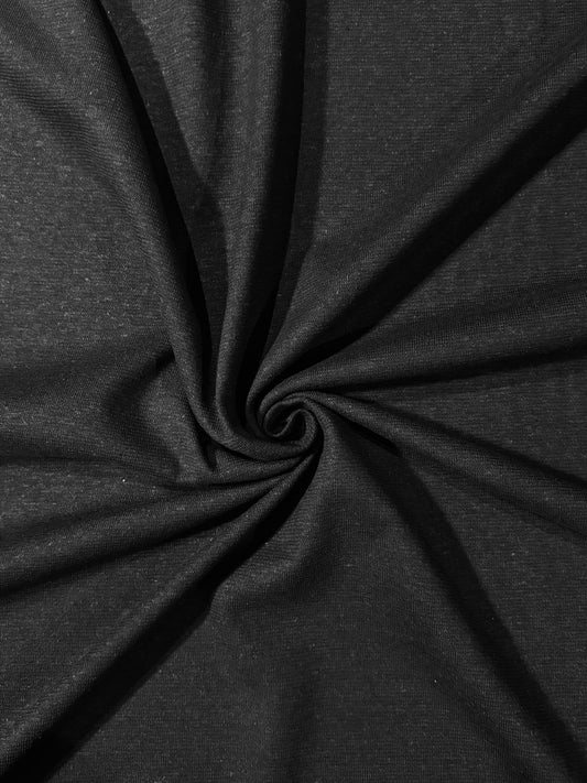 Fabric | Black Hemp/Cotton Knit Jersey