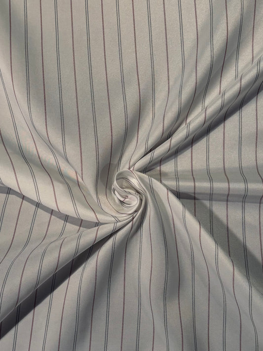 Fabric | White Pinstripe Acetate Lining