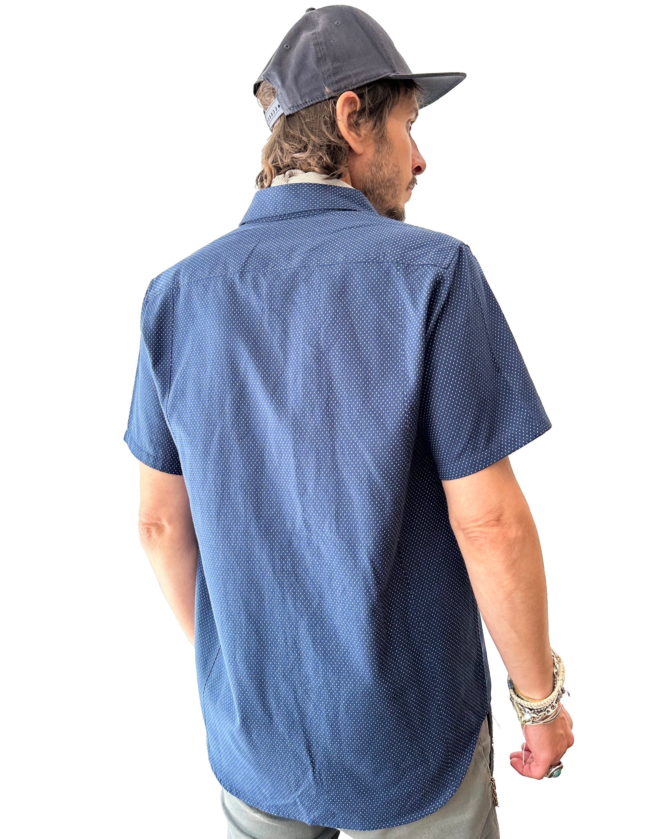Short Sleeve Dylan Shirt | Navy Dots