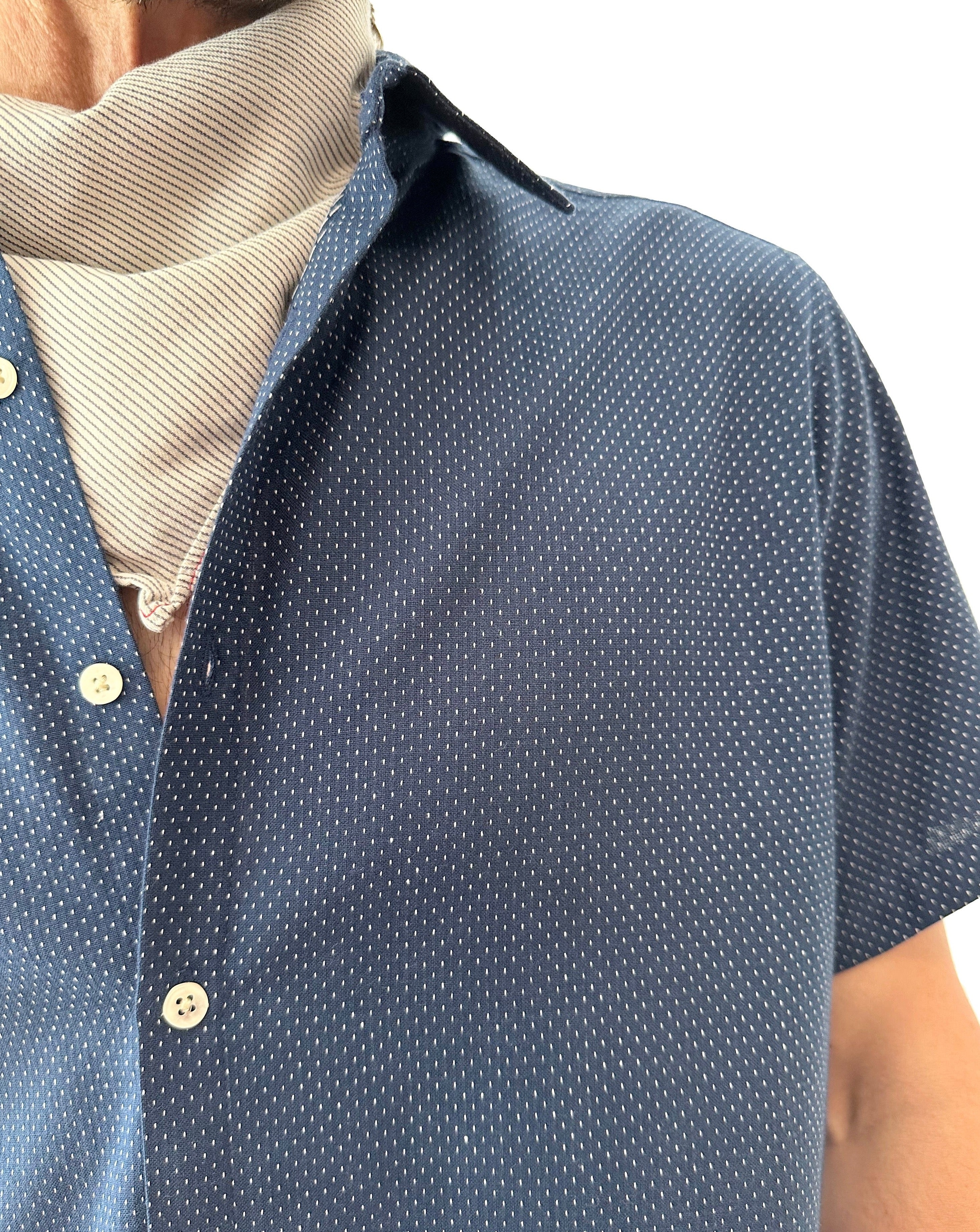 Short Sleeve Dylan Shirt | Navy Dots