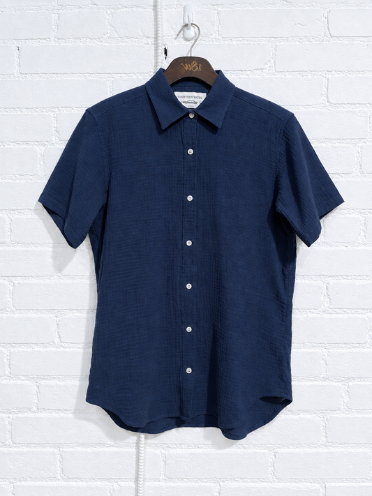 Vintage Short Sleeve Dylan | Navy Double Gauze