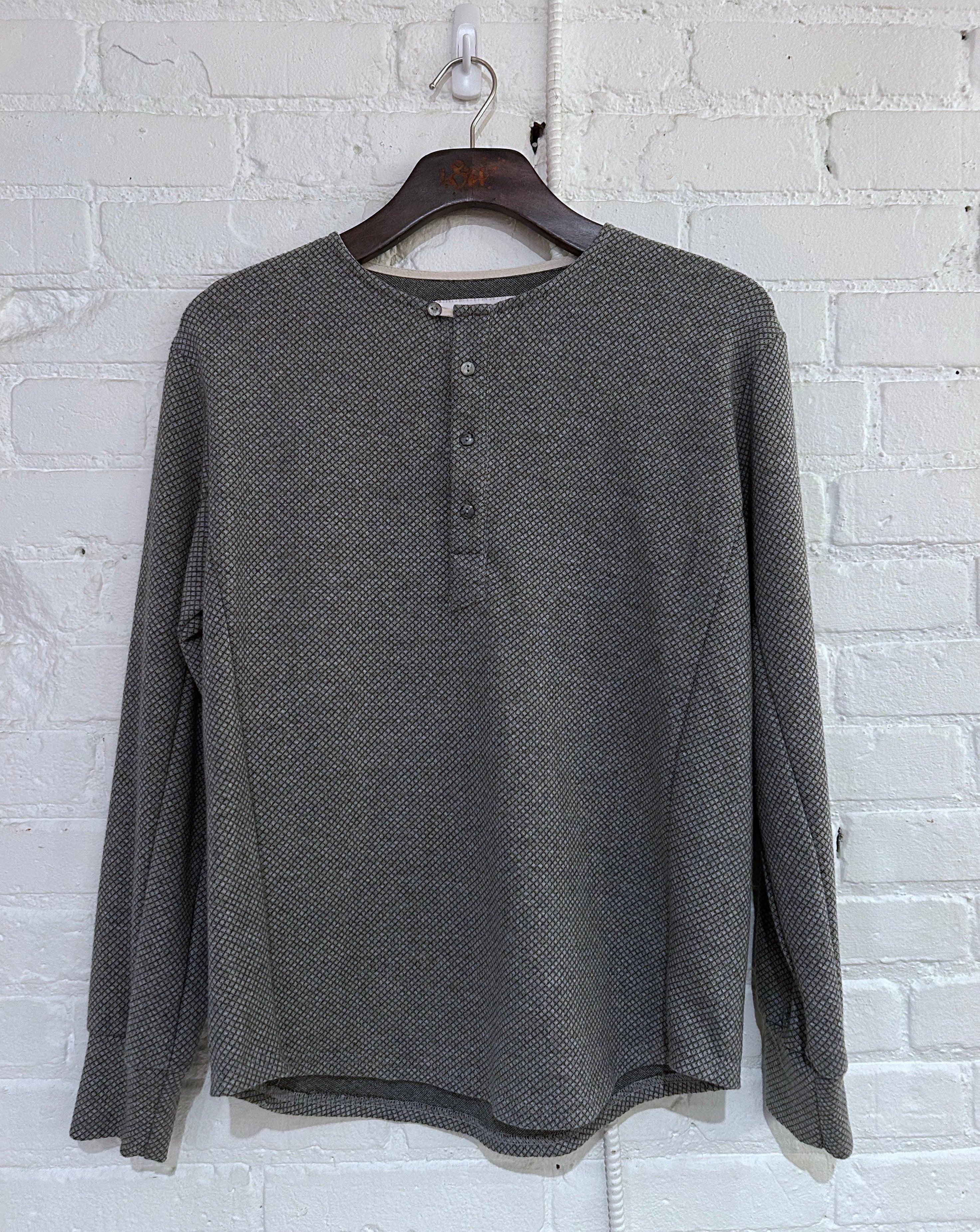 Vintage Henley | Grey Diamond | Fleece