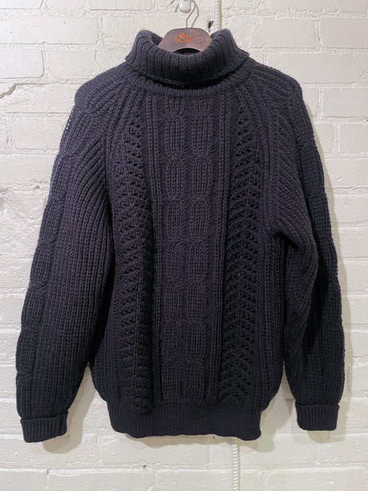 Vintage Knit Turtleneck | Dark Navy