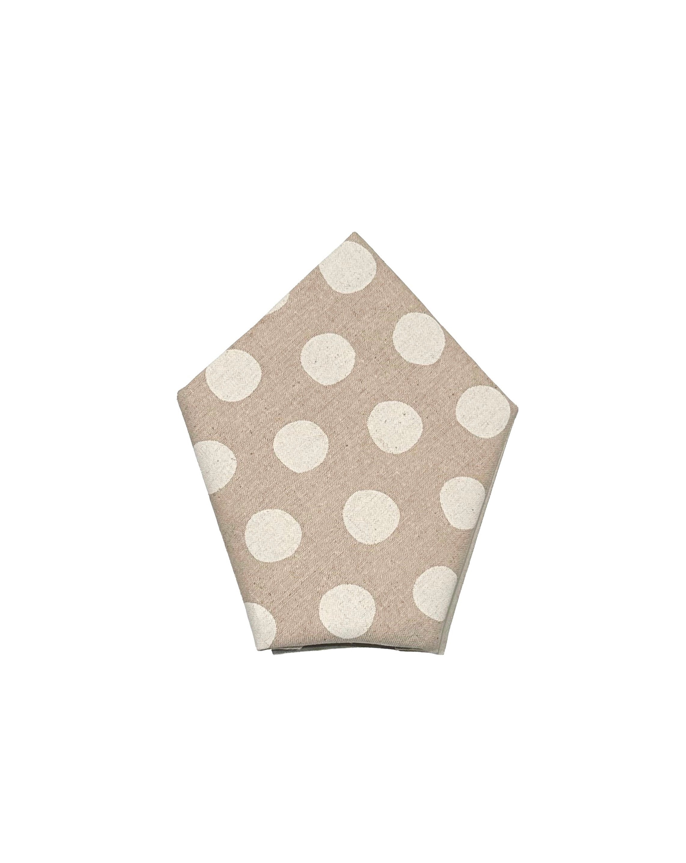 Pocket Square | Tipsy Linen Dots - Natural White