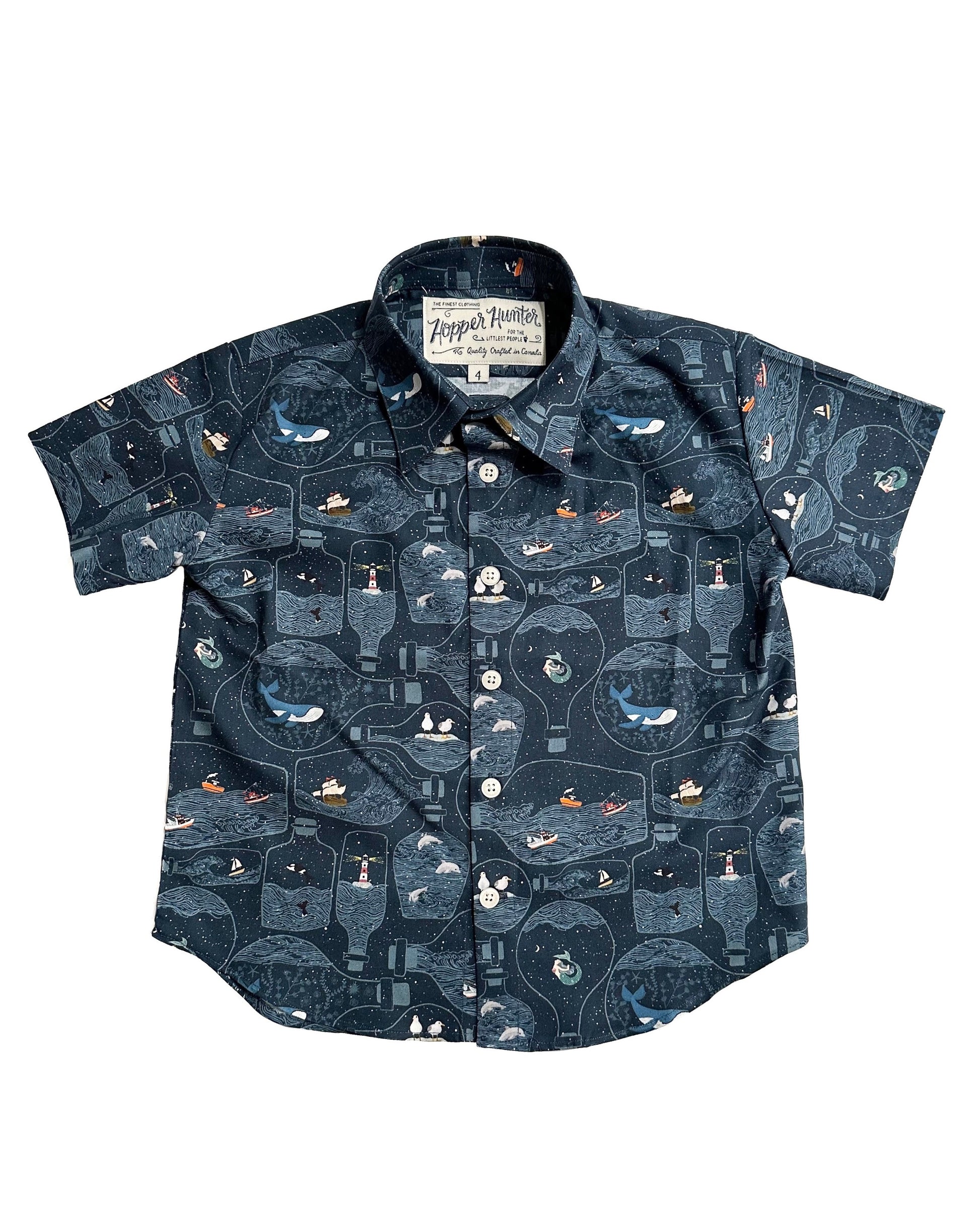 Made in Canada, Kids short sleeve shirt from 18 Waits — a Sustainable Men's clothing brand offering Vintage Inspired menswear and Rock and Roll Fashion. A refined Imogene and Willie alternative for those who value quality and character.