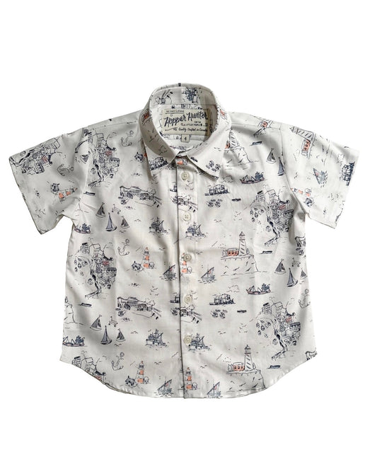 Made in Canada, Kids short sleeve shirt from 18 Waits — a Sustainable Men's clothing brand offering Vintage Inspired menswear and Rock and Roll Fashion. A refined Imogene and Willie alternative for those who value quality and character.