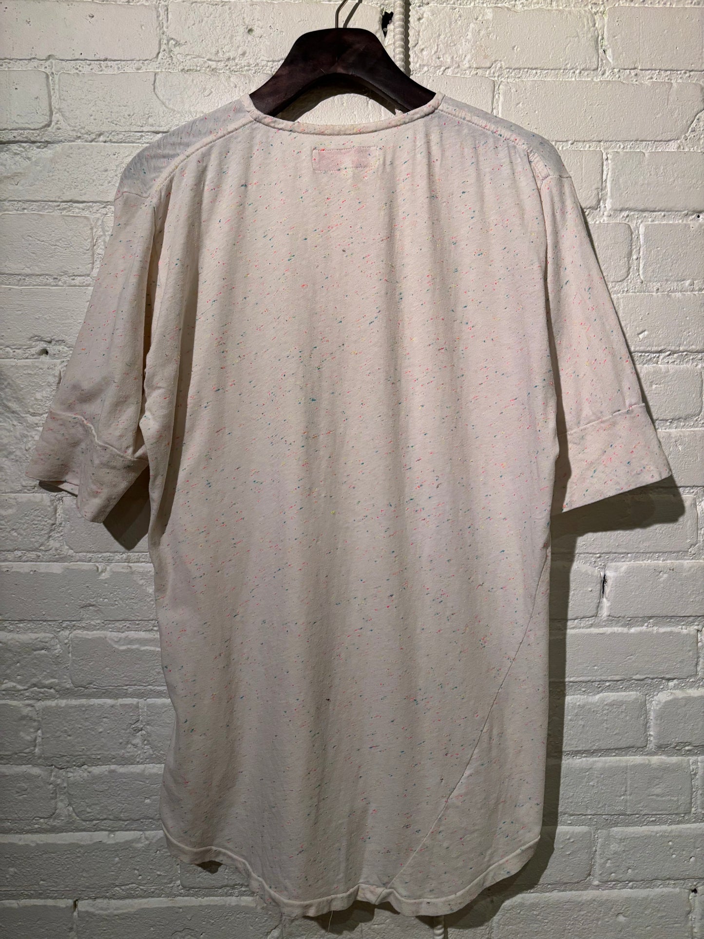 Made in Canada, Natural Confetti Vintage Heritage Henley from 18 Waits, a sustainable menswear brand known for vintage-inspired style and rock and roll fashion—an Imogene and Willie alternative focused on quality and character.