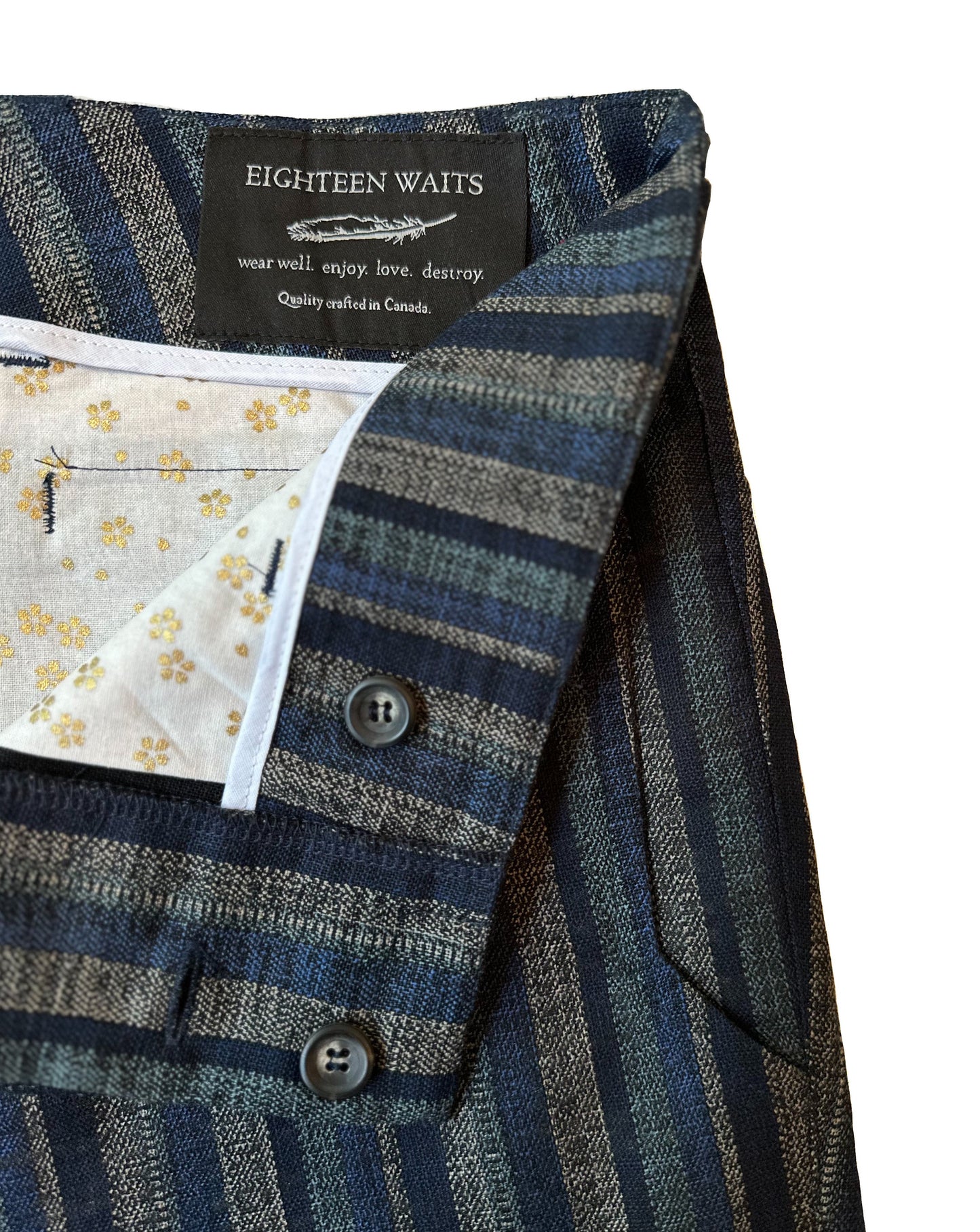 Made in Canada signature shorts from 18 Waits — a Sustainable Men's clothing brand offering Vintage Inspired menswear and Rock and Roll Fashion.