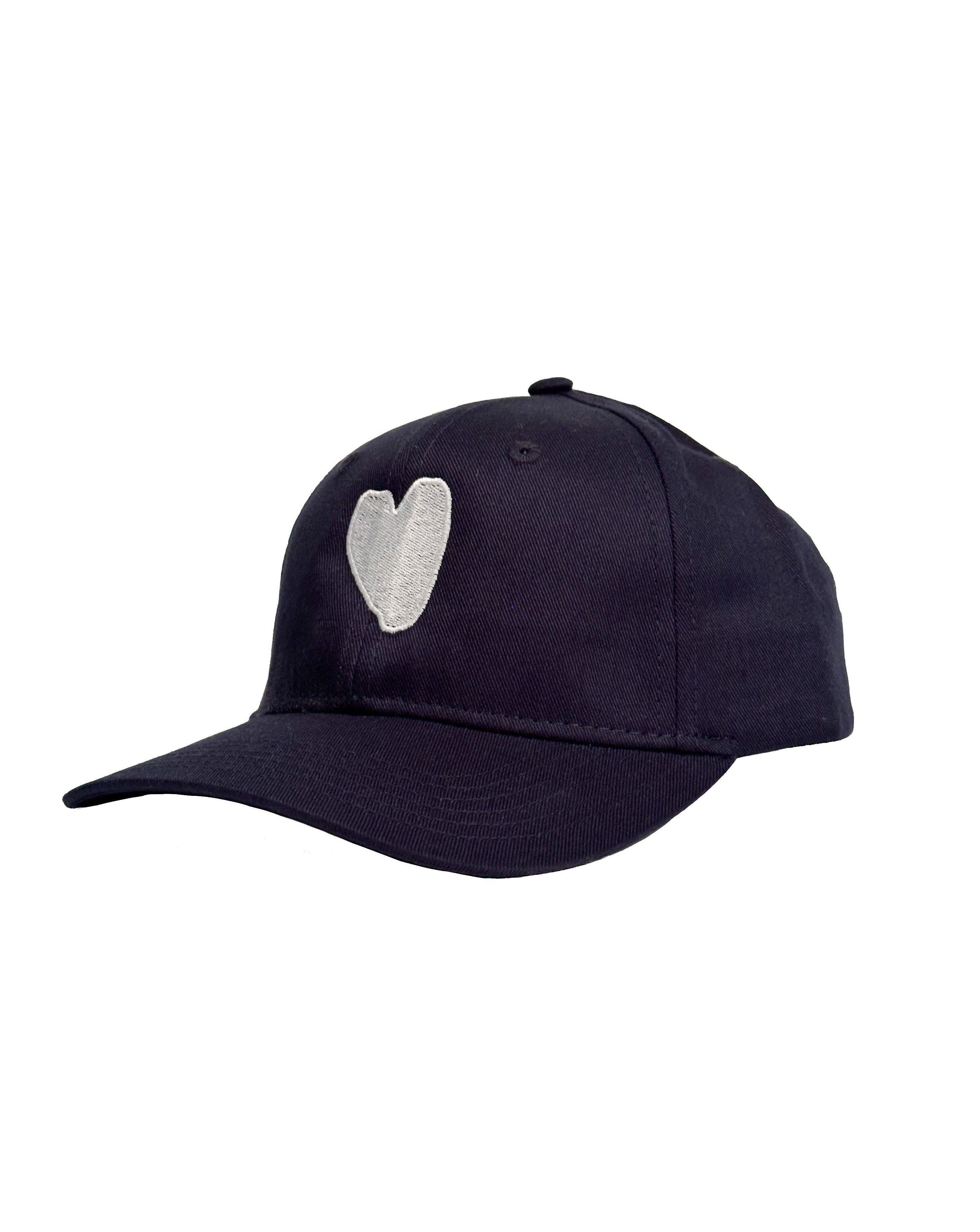 Camp Cap | White Heart on Navy