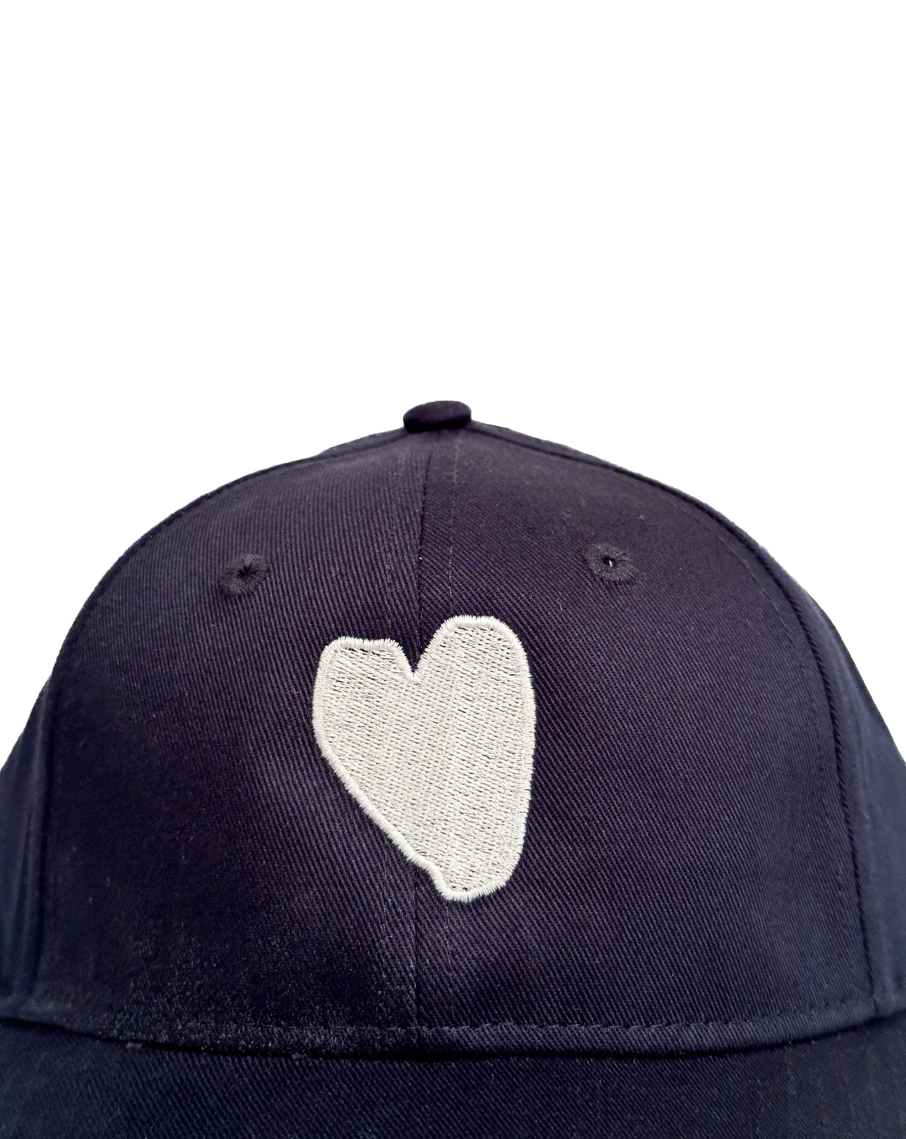 Camp Cap | White Heart on Navy