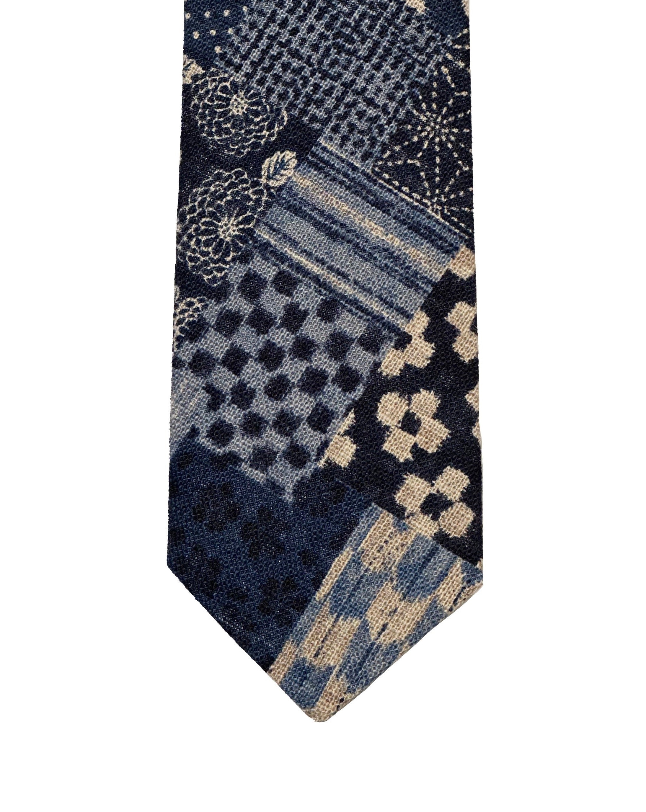 The Tie | Indigo Patchwork