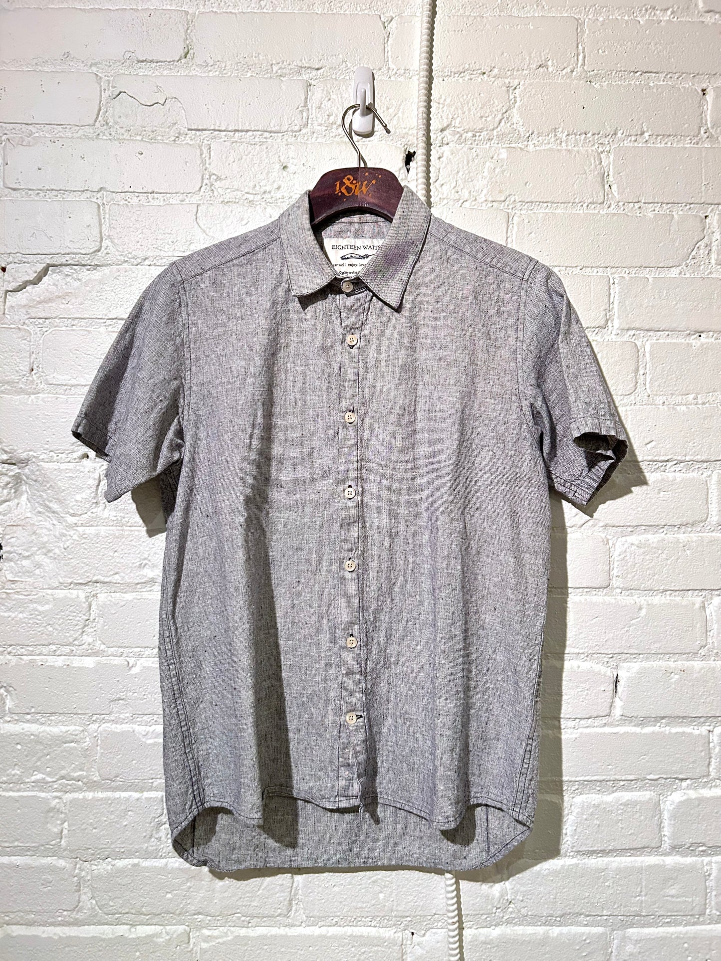 Vintage Short Sleeve Dylan | Indigo Linen Hatches