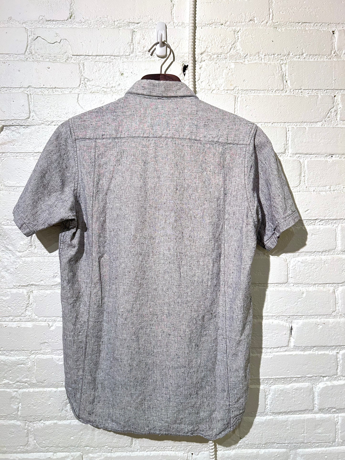 Vintage Short Sleeve Dylan | Indigo Linen Hatches