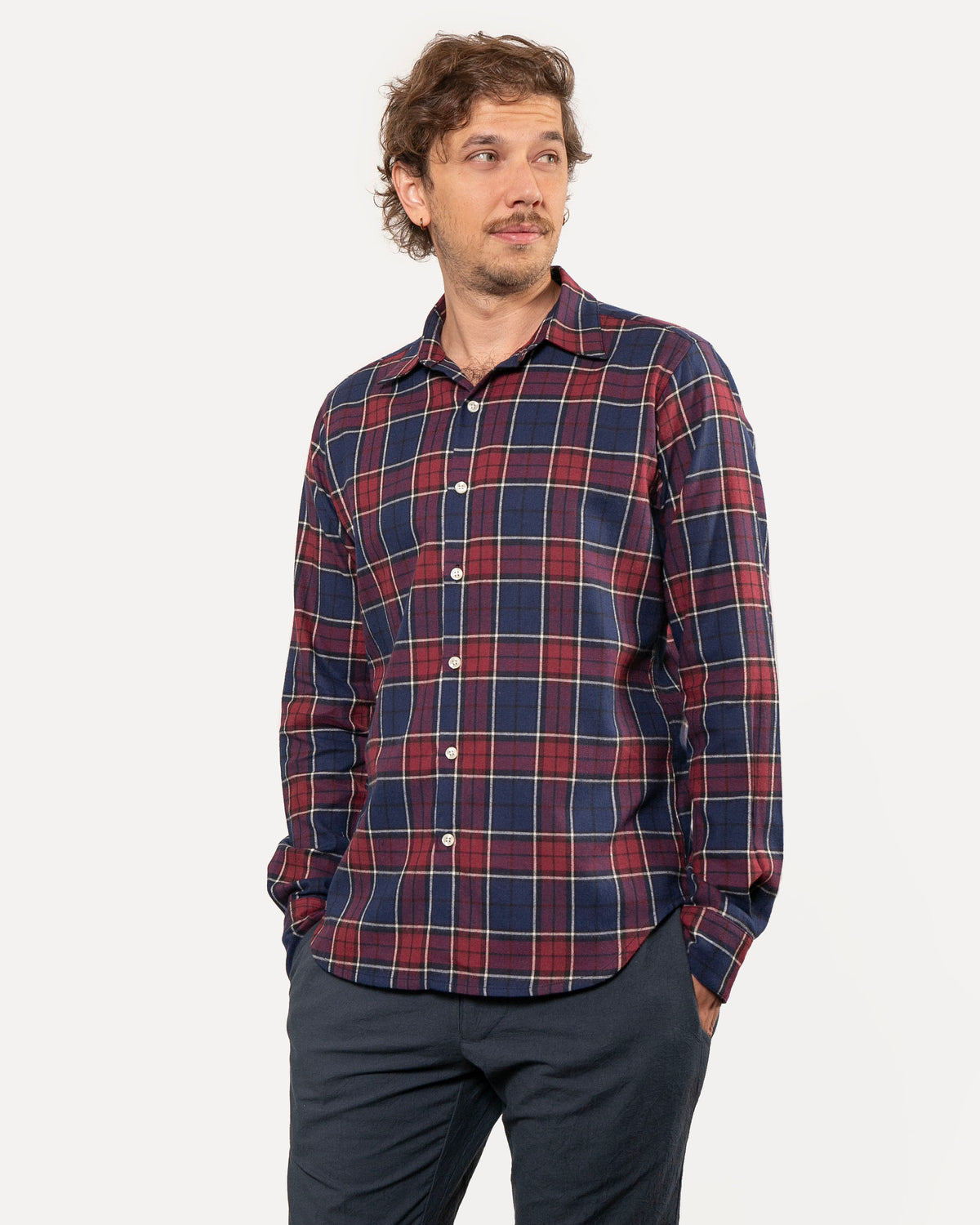 Long Sleeve Dylan | Cabin Plaid - Midnight