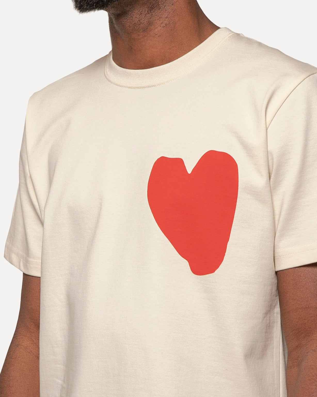 Classic Fit Graphic T-Shirt | Red Heart on Natural