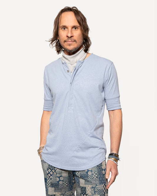 Hithchiker Henley | Sky Blue Slub