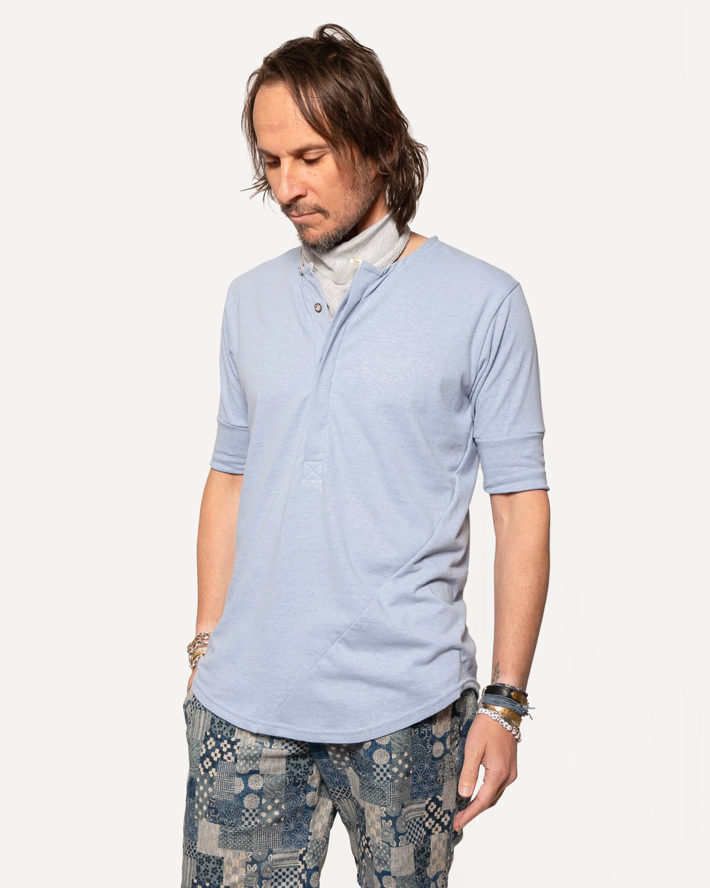 Hithchiker Henley | Sky Blue Slub
