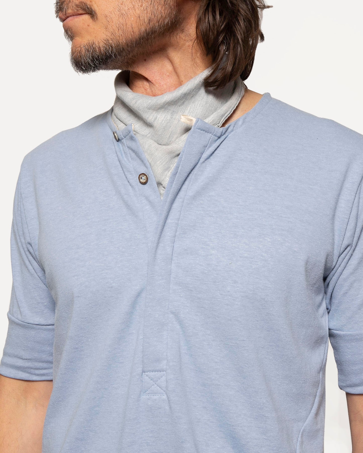 Hithchiker Henley | Sky Blue Slub