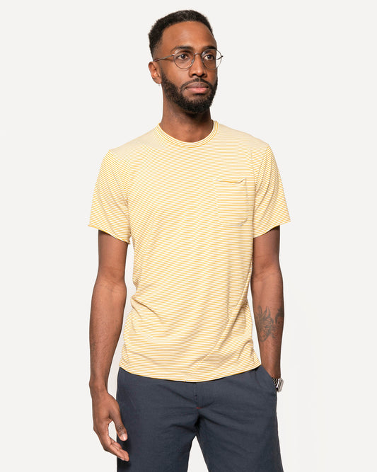 Short Sleeve Pocket Tee | Sunburst Stripes