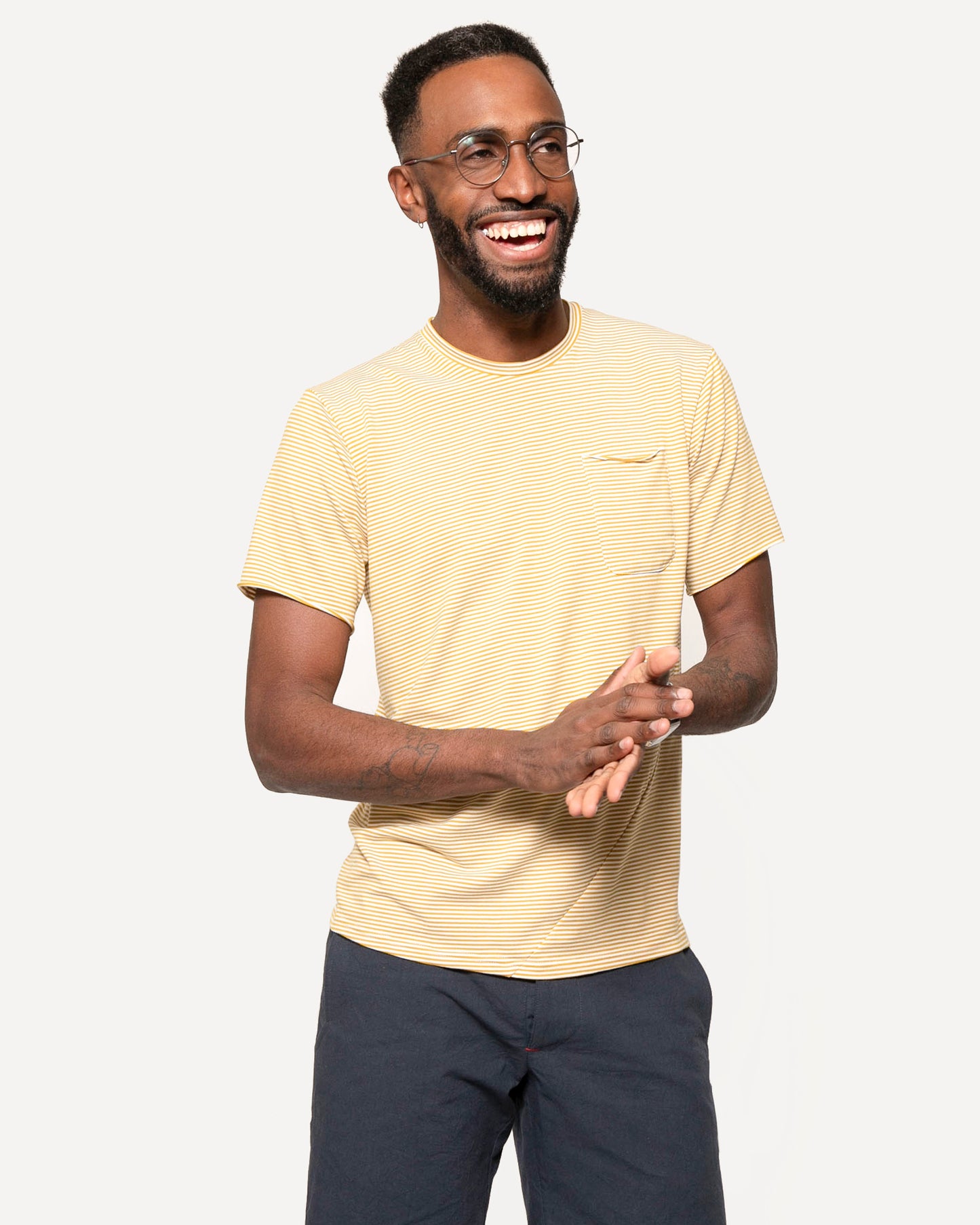 Short Sleeve Pocket Tee | Sunburst Stripes