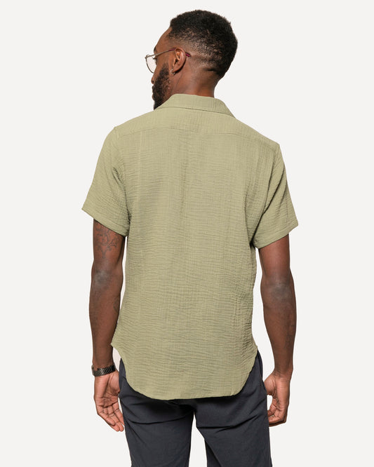 Short Sleeve Dylan | Sage Double Gauze