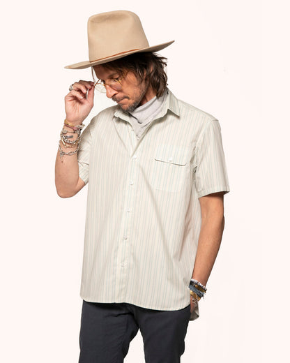 Short Sleeve Neuwirth | Vintage Teal Stripes