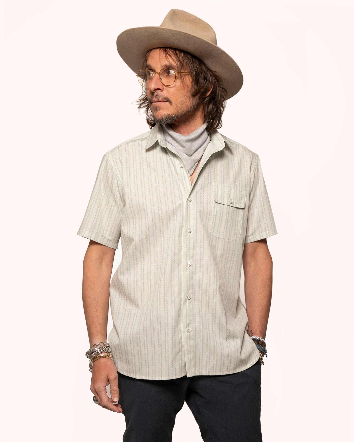 Short Sleeve Neuwirth | Vintage Teal Stripes
