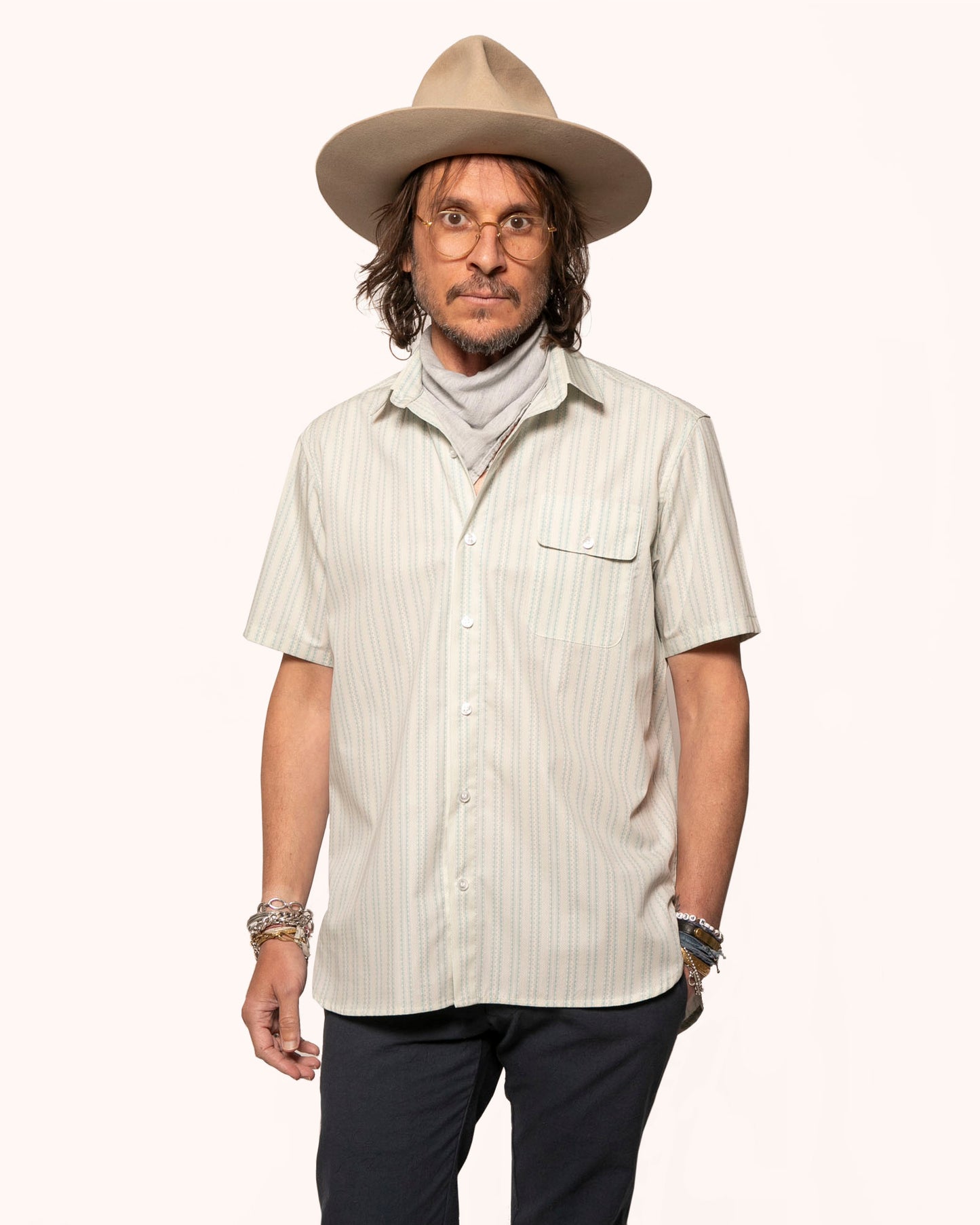Short Sleeve Neuwirth | Vintage Teal Stripes