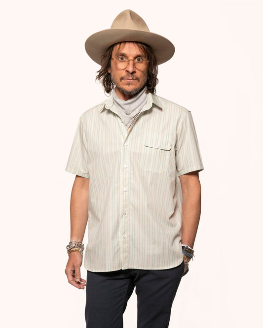 Short Sleeve Neuwirth | Vintage Teal Stripes