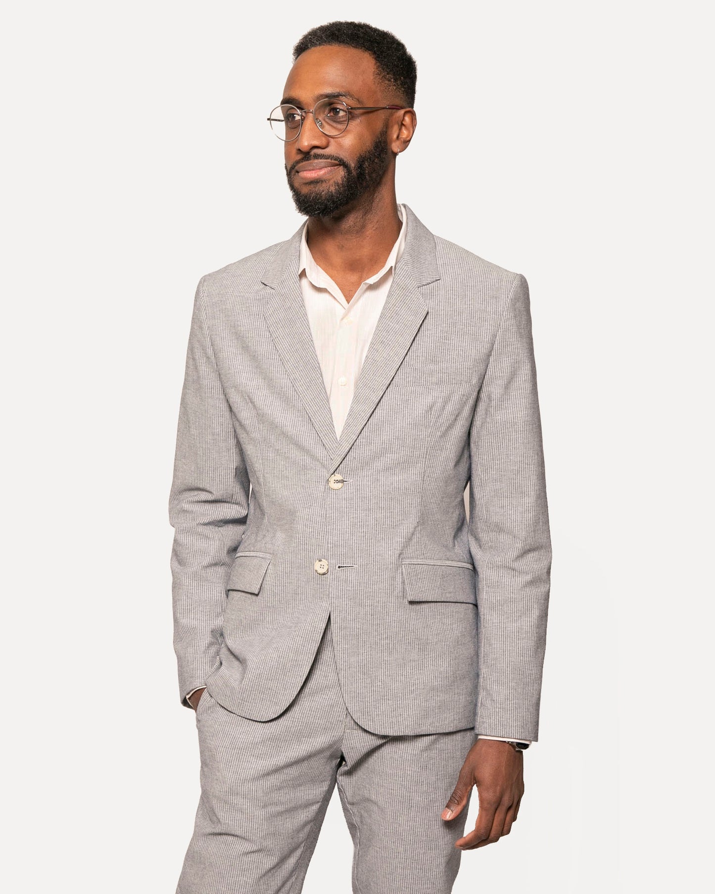 Blazer | Pinstripe Chambray