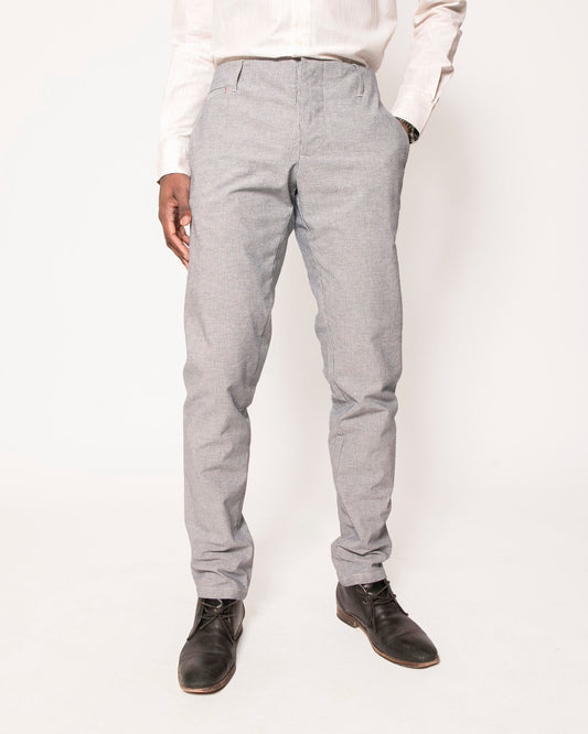 Signature Trouser | Pinstripe Chambray