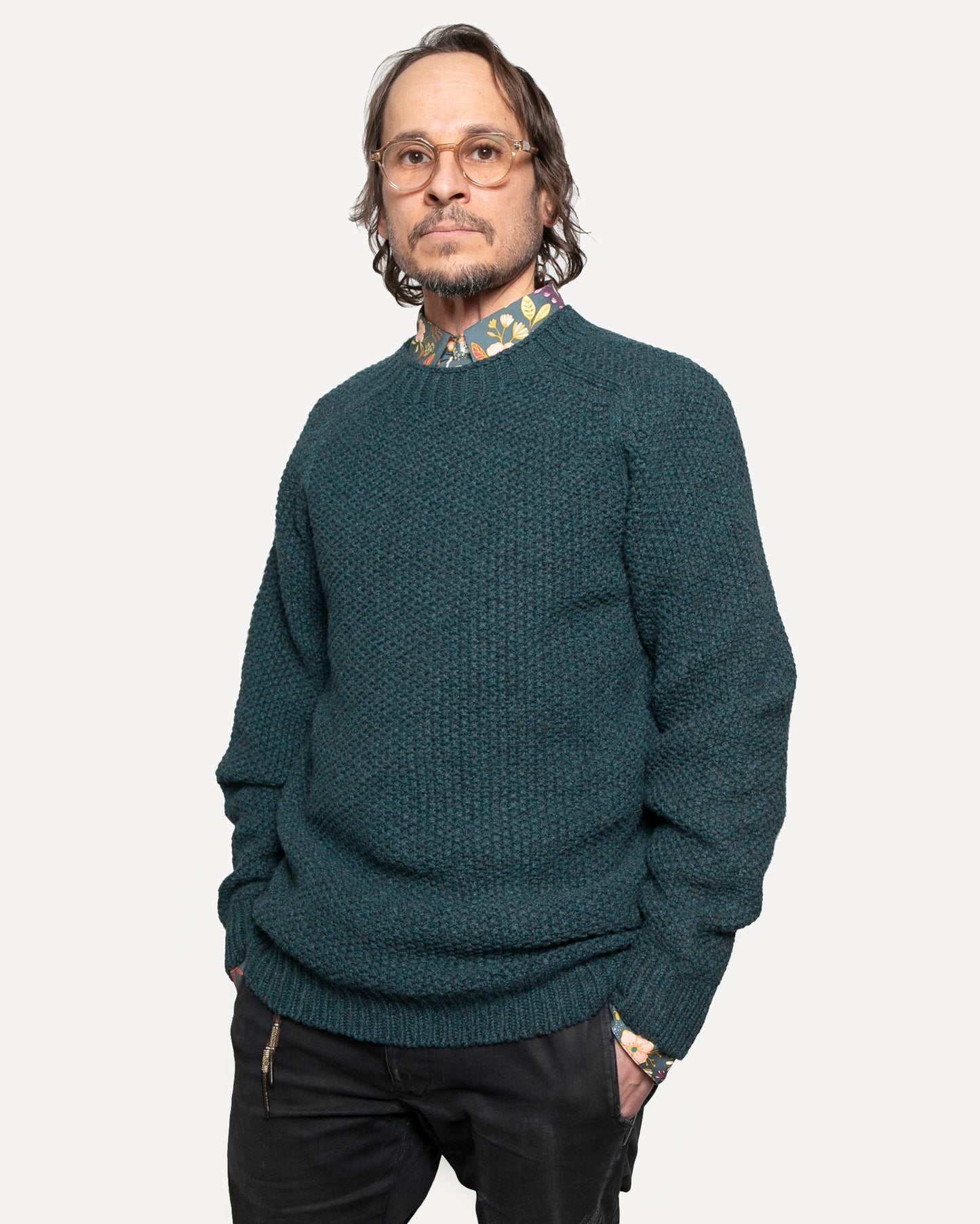 Made in Canada The Highland Crew Sweater from 18 Waits — a Sustainable Men's clothing brand offering Vintage Inspired menswear and Rock and Roll Fashion.