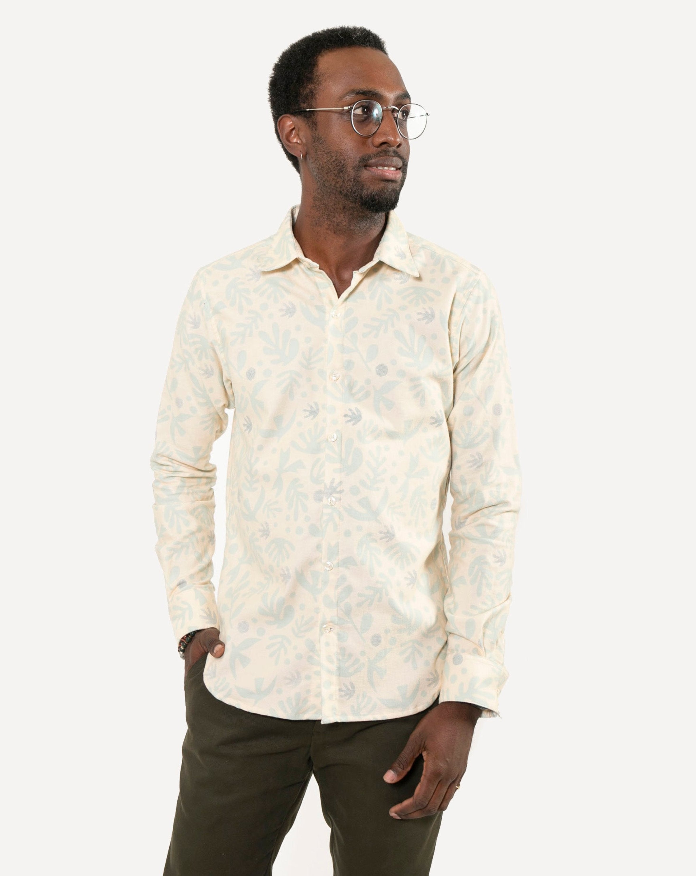 Long Sleeve Dylan Shirt | Boho Birds - Flannel