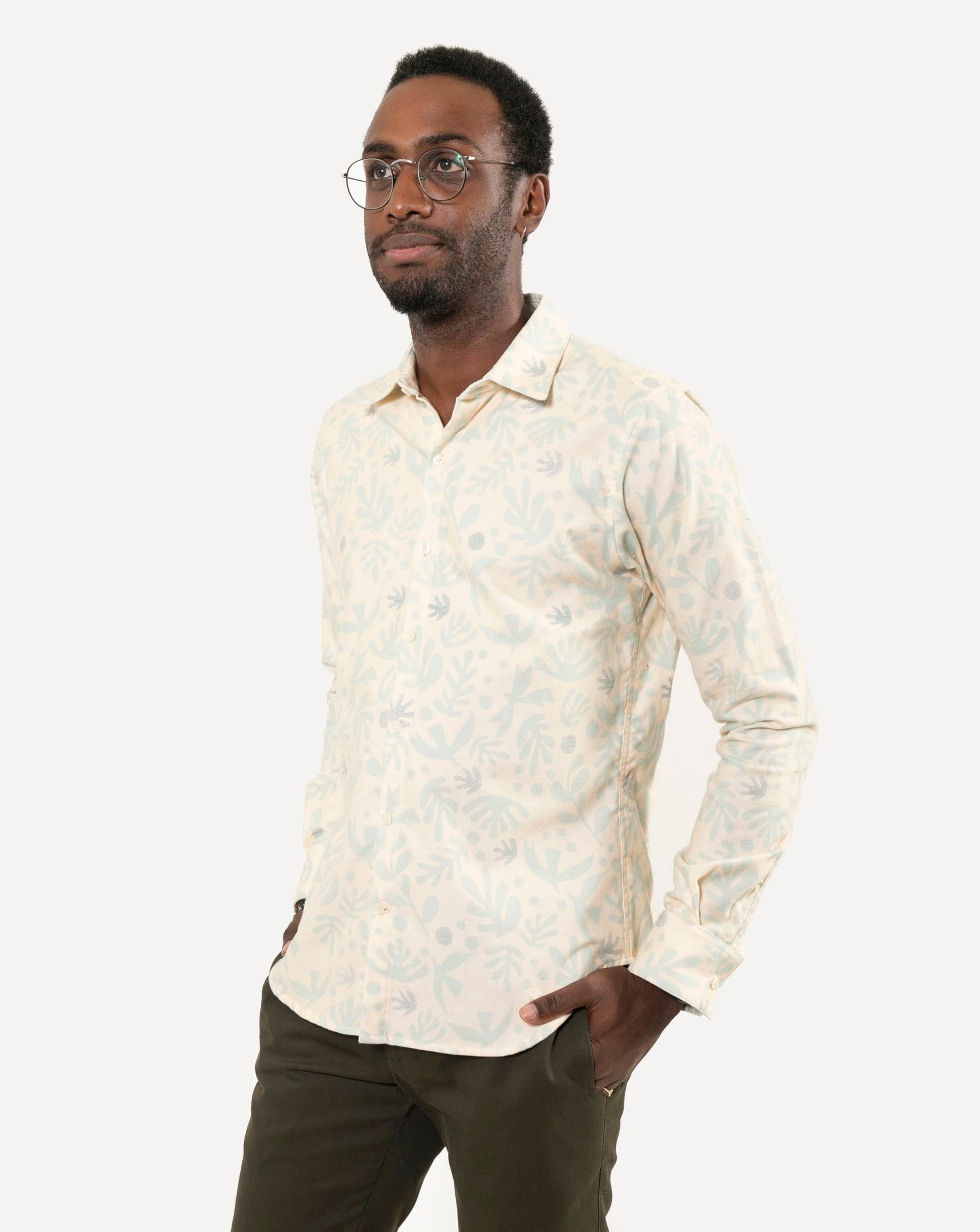 Made in Canada Long Sleeve Dylan Shirt from 18 Waits — a Sustainable Men's clothing brand offering Vintage Inspired menswear and Rock and Roll Fashion.