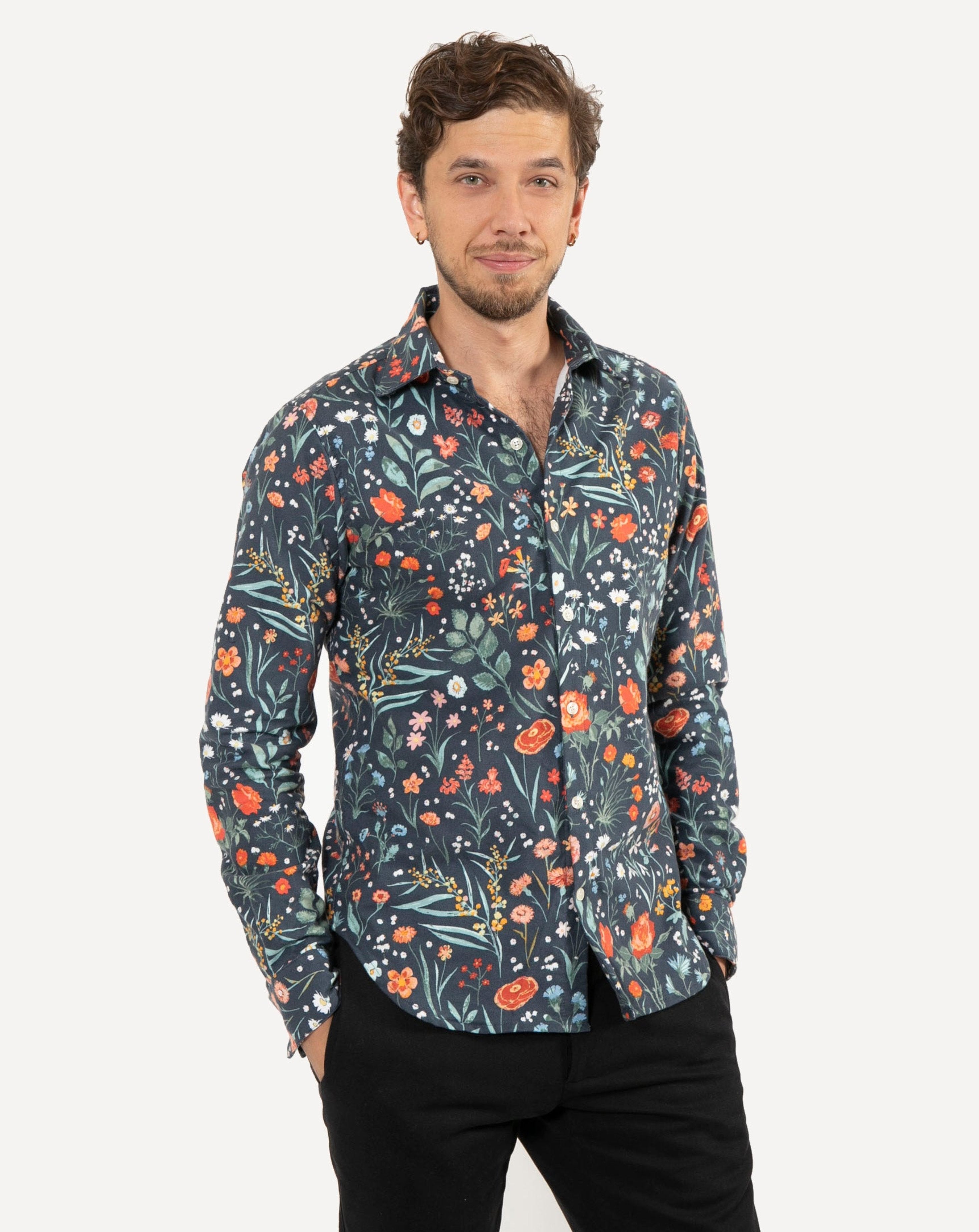 Long Sleeve Dylan Shirt | Garden Nights - Flannel