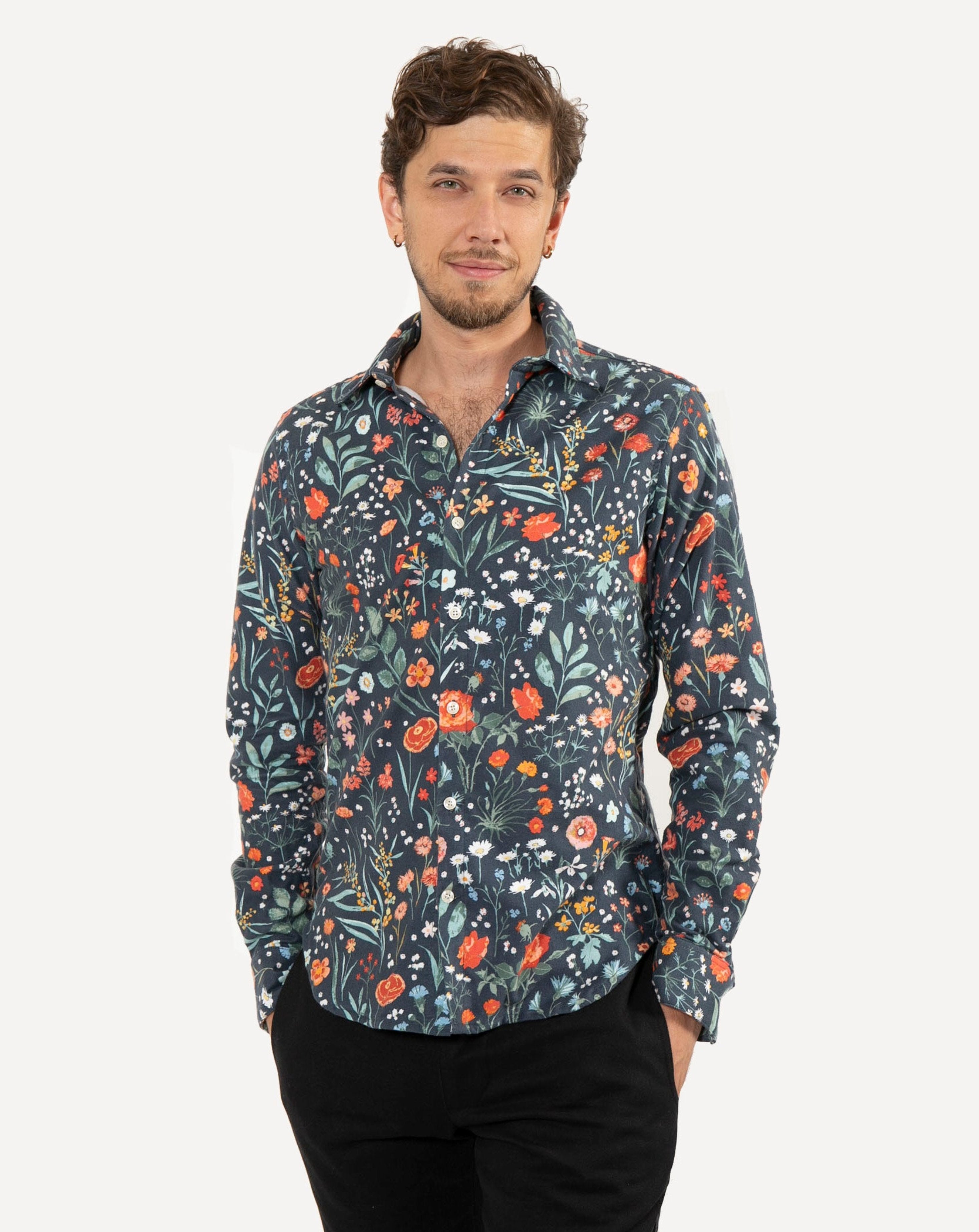 Long Sleeve Dylan Shirt | Garden Nights - Flannel