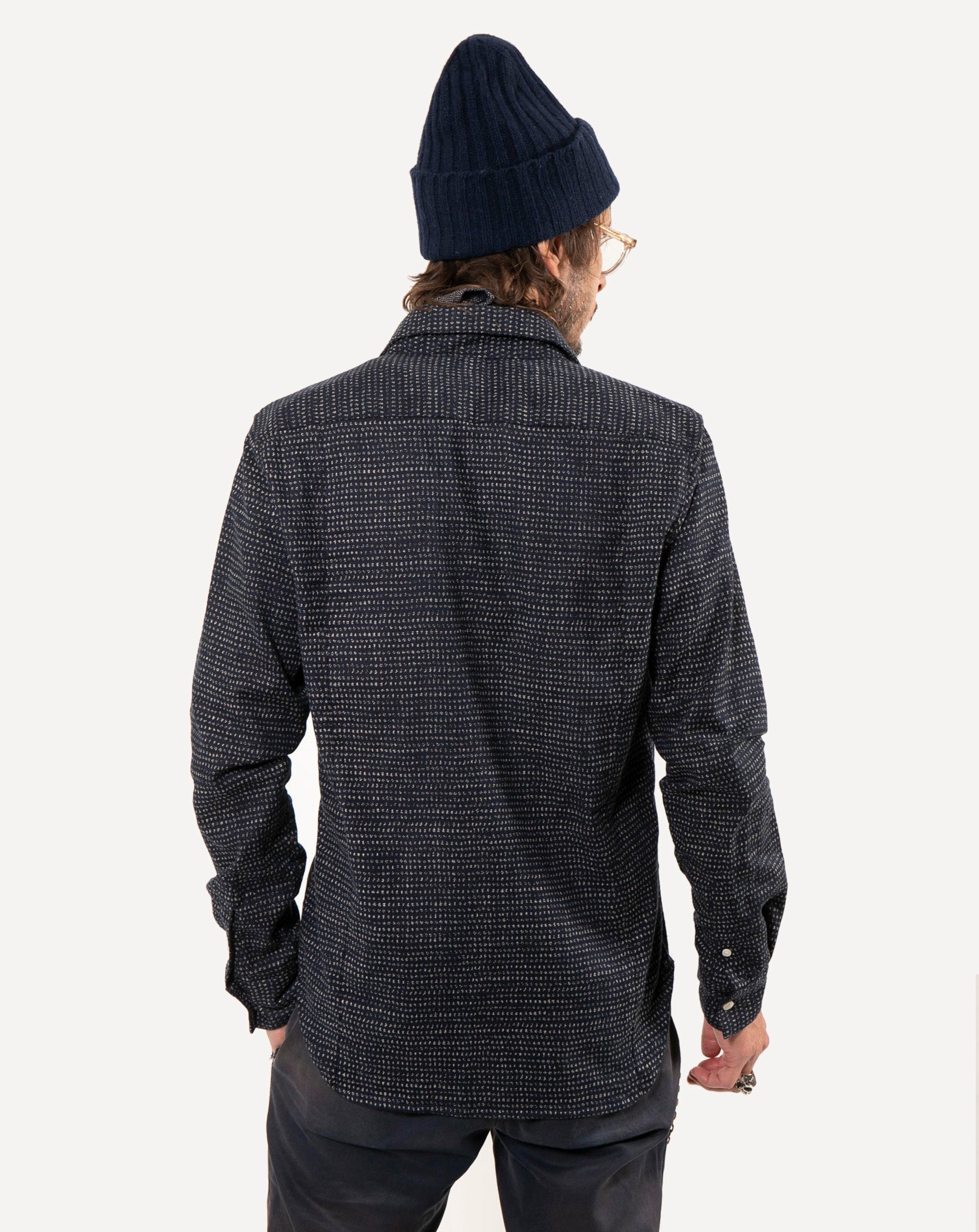 Long Sleeve Dylan Shirt | Indigo Spots