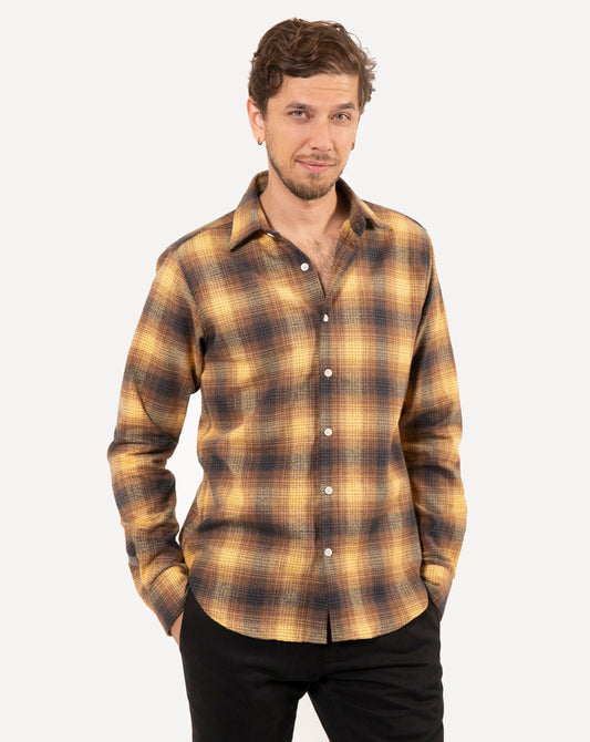 Made in Canada Long Sleeve Dylan Shirt from 18 Waits — a Sustainable Men's clothing brand offering Vintage Inspired menswear and Rock and Roll Fashion.