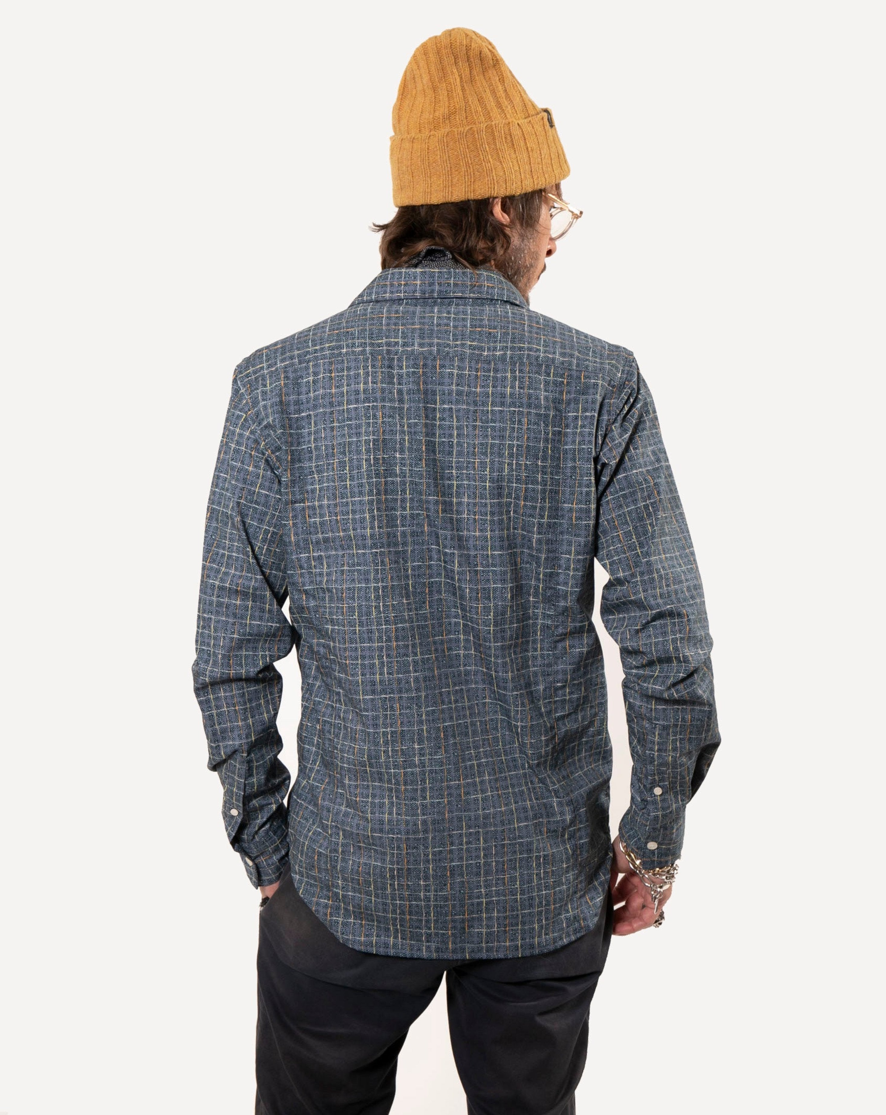 Long Sleeve Dylan Shirt | Tweed Indigo