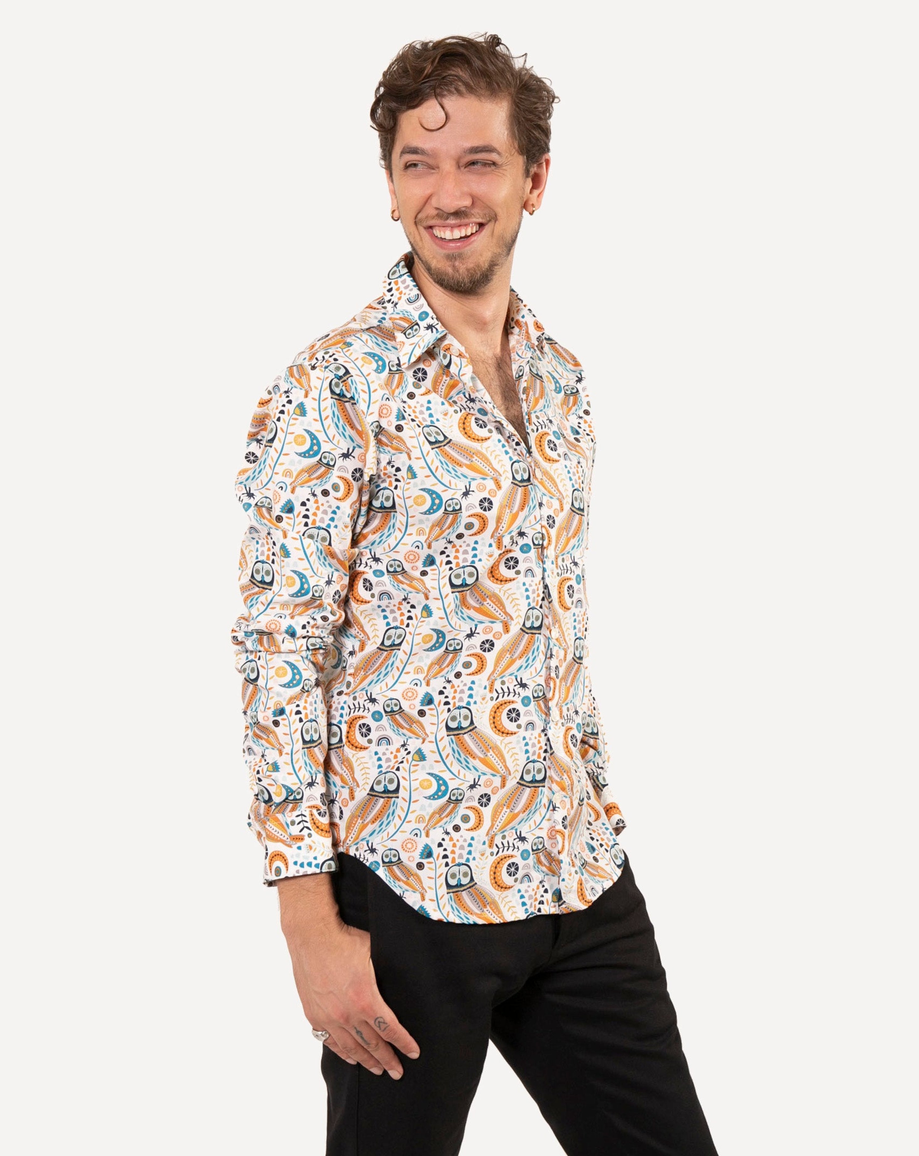 Long Sleeve Dylan Shirt | Autumn Owls