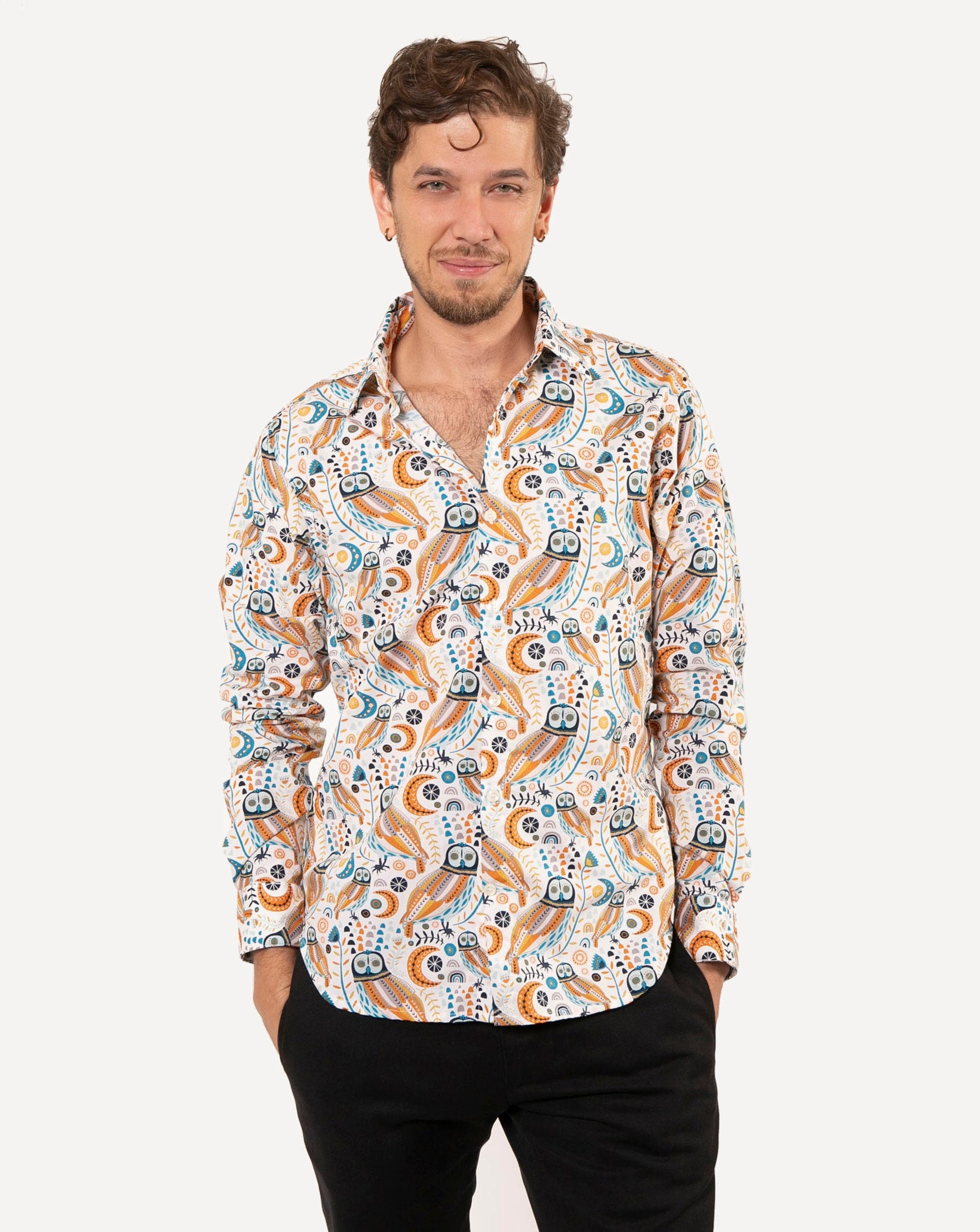 Long Sleeve Dylan Shirt | Autumn Owls