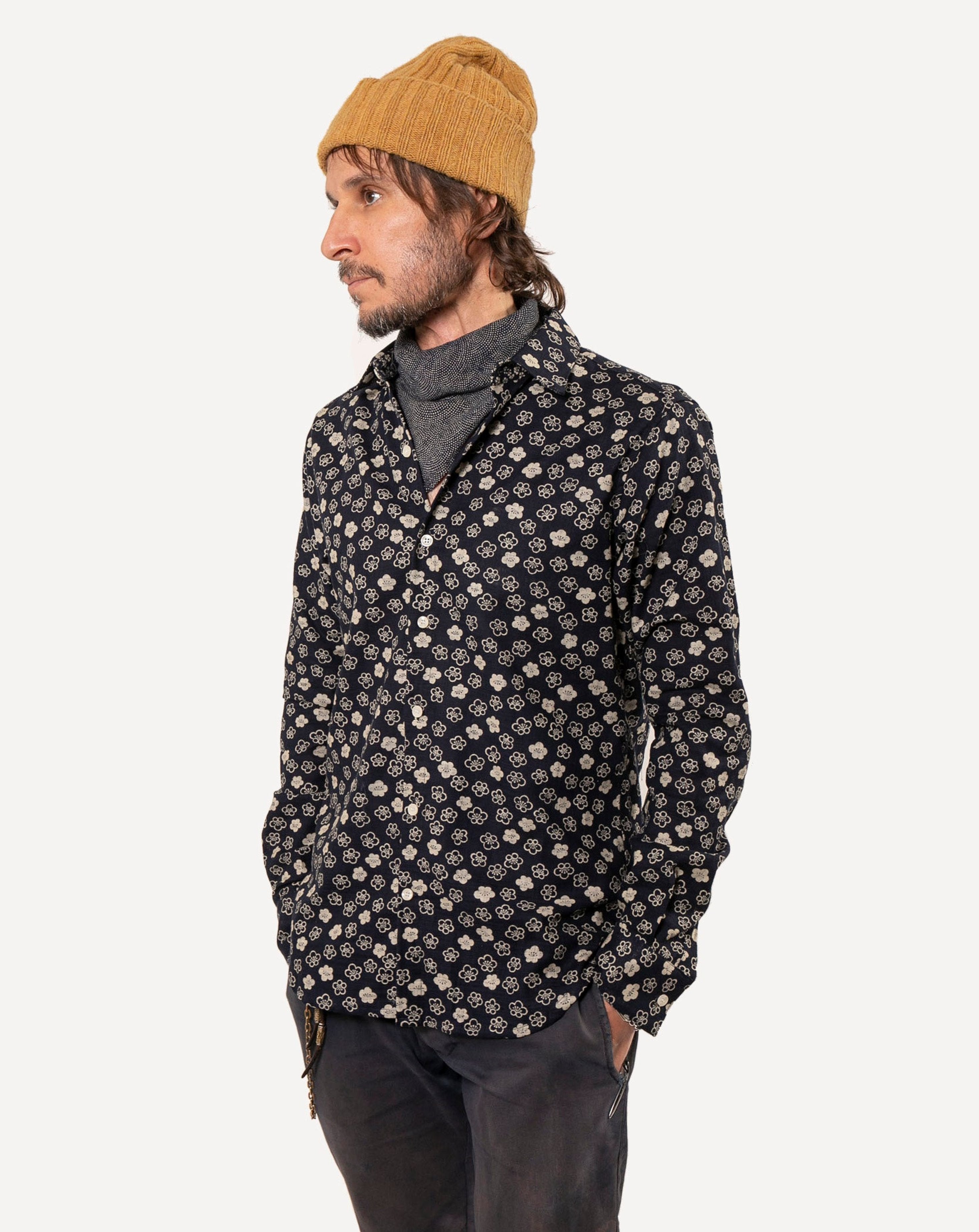 Long Sleeve Dylan Shirt | Indigo Blossoms