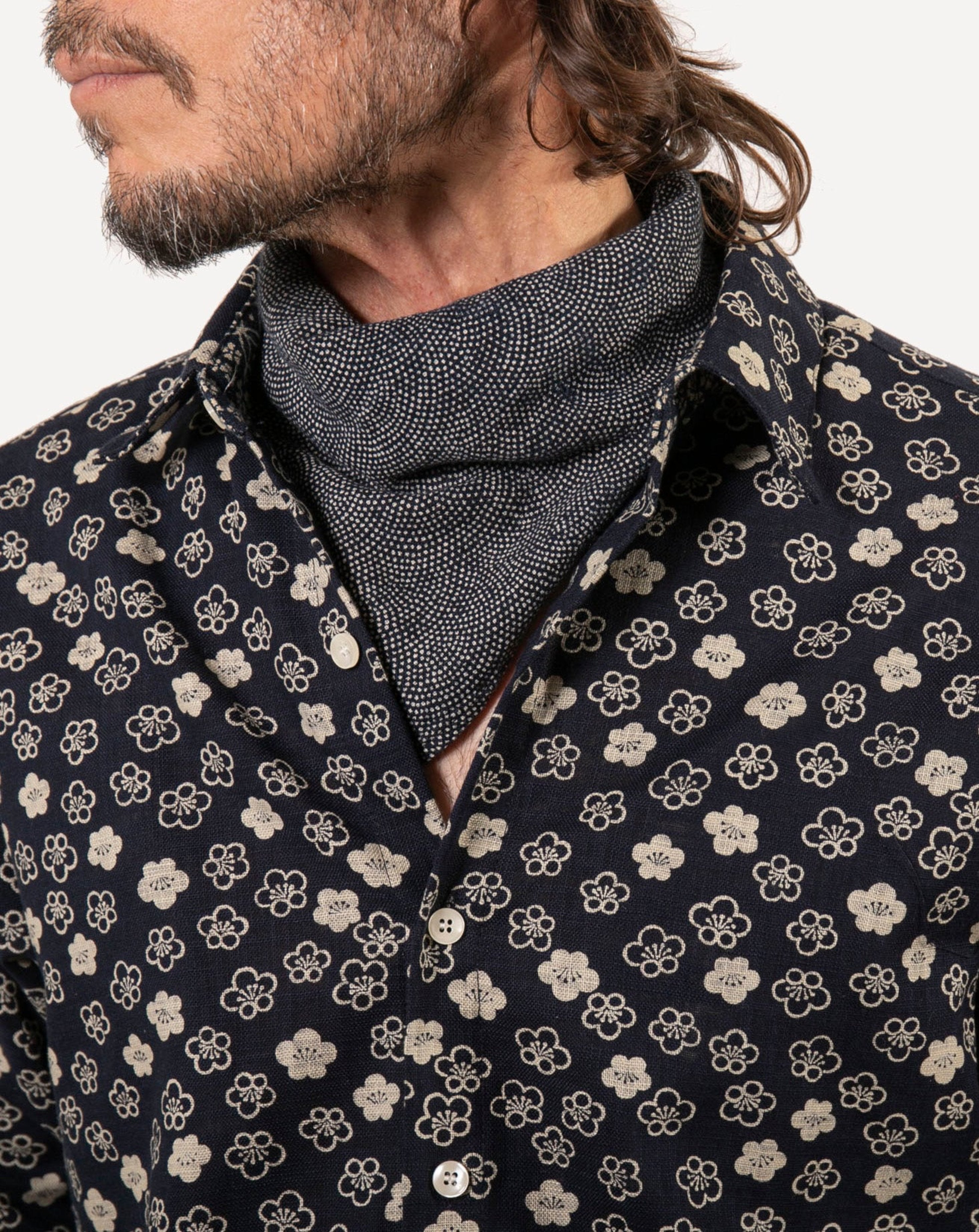 Long Sleeve Dylan Shirt | Indigo Blossoms