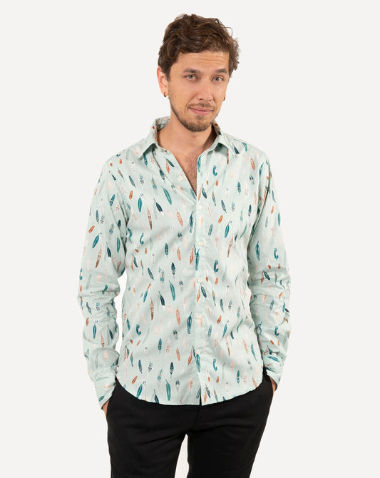 Made in Canada Long Sleeve Dylan Shirt from 18 Waits — a Sustainable Men's clothing brand offering Vintage Inspired menswear and Rock and Roll Fashion.