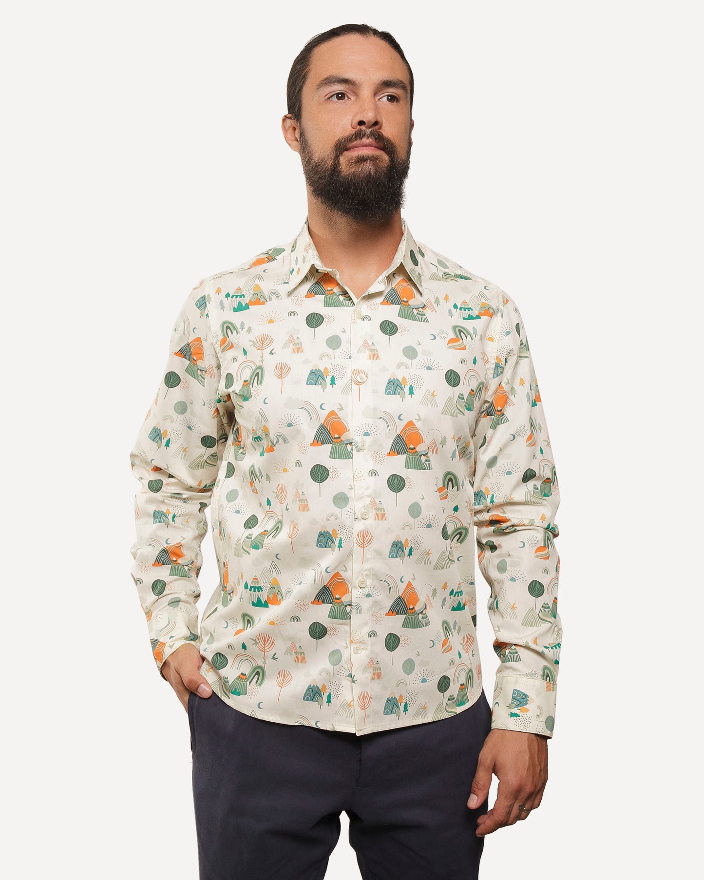 Made in Canada Long Sleeve Dylan Shirt from 18 Waits — a Sustainable Men's clothing brand offering Vintage Inspired menswear and Rock and Roll Fashion.
