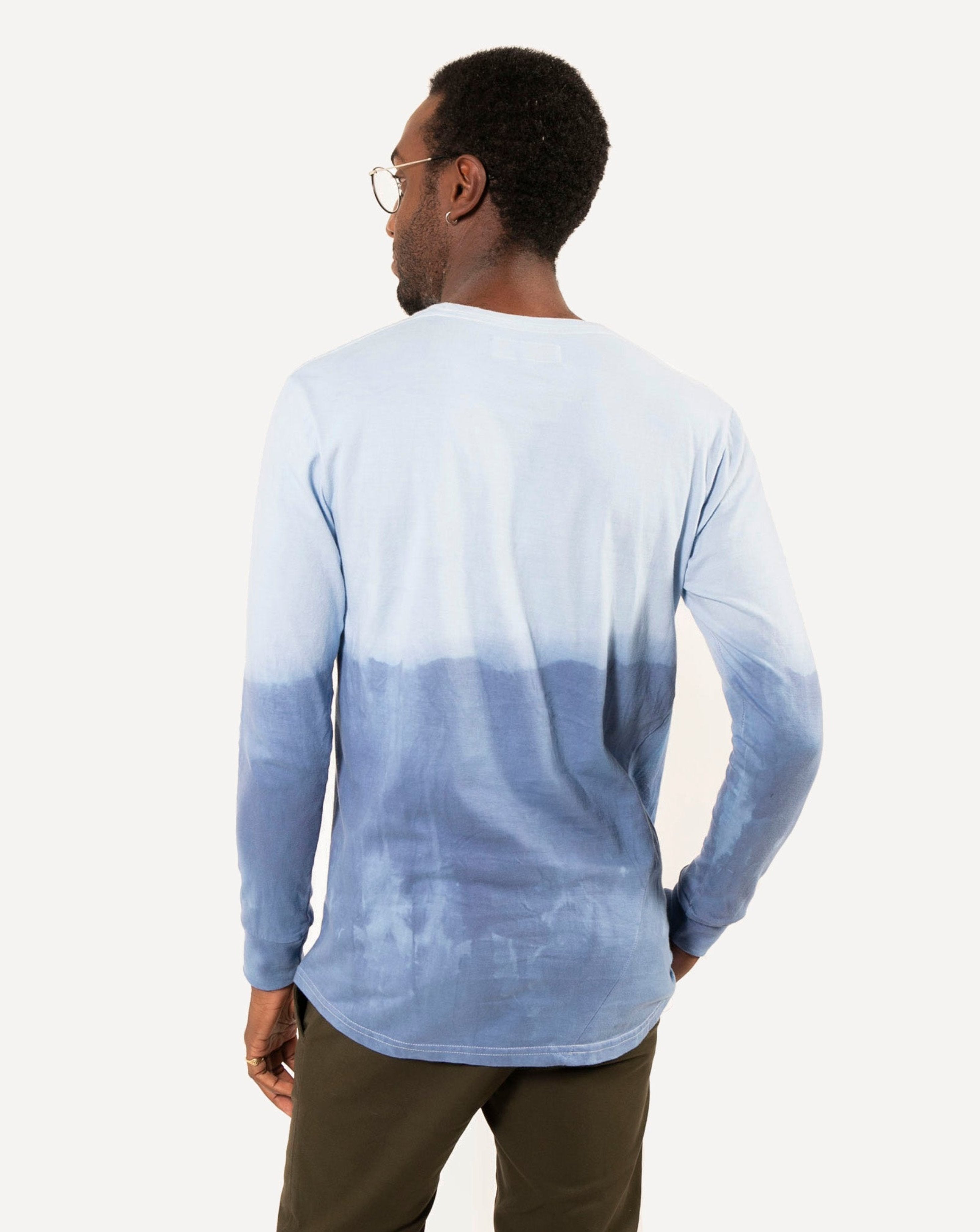 Long Sleeve T-Shirt | Indigo Dip Dye