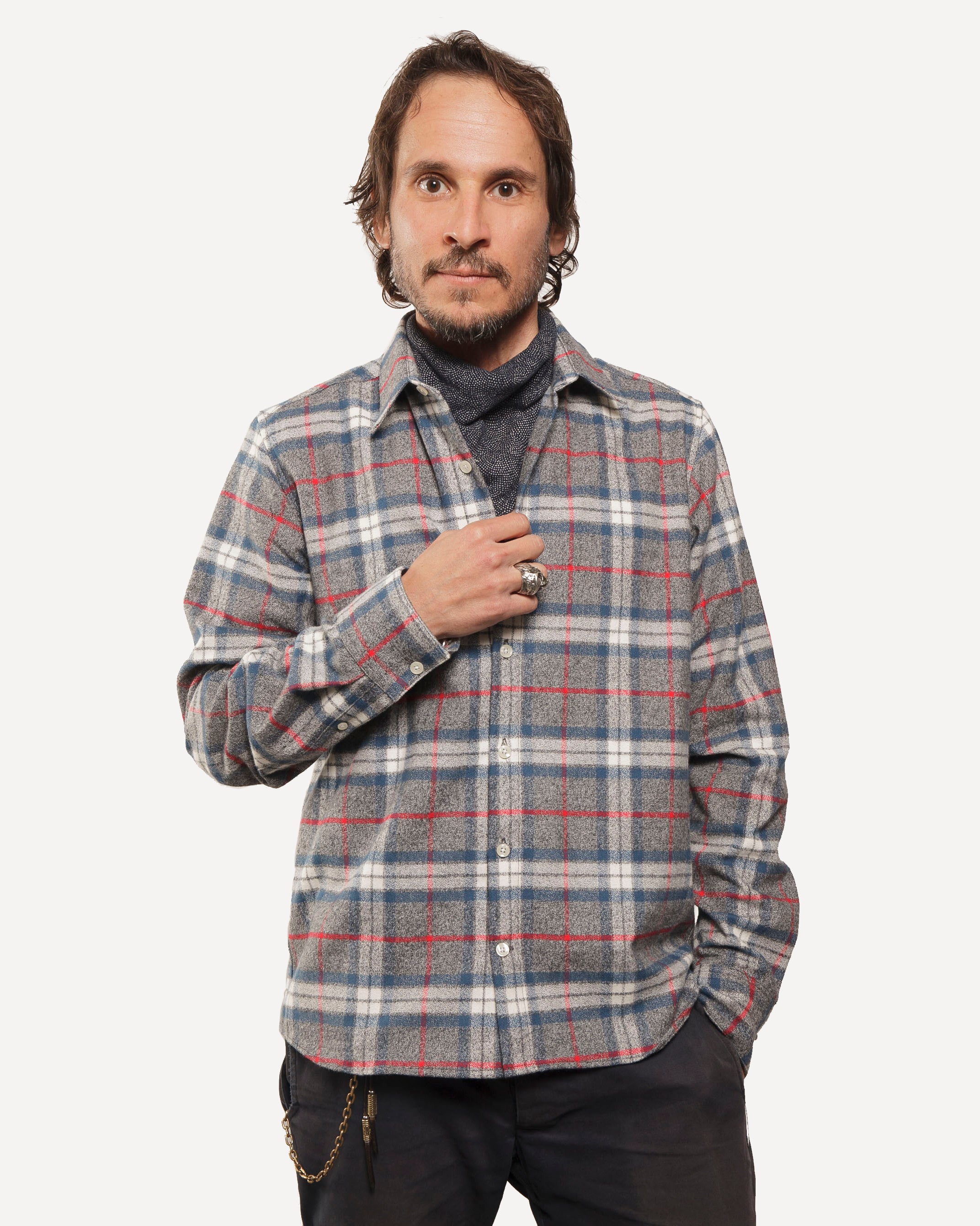 Long Sleeve Dylan Shirt | Mammoth Flannel - Fog