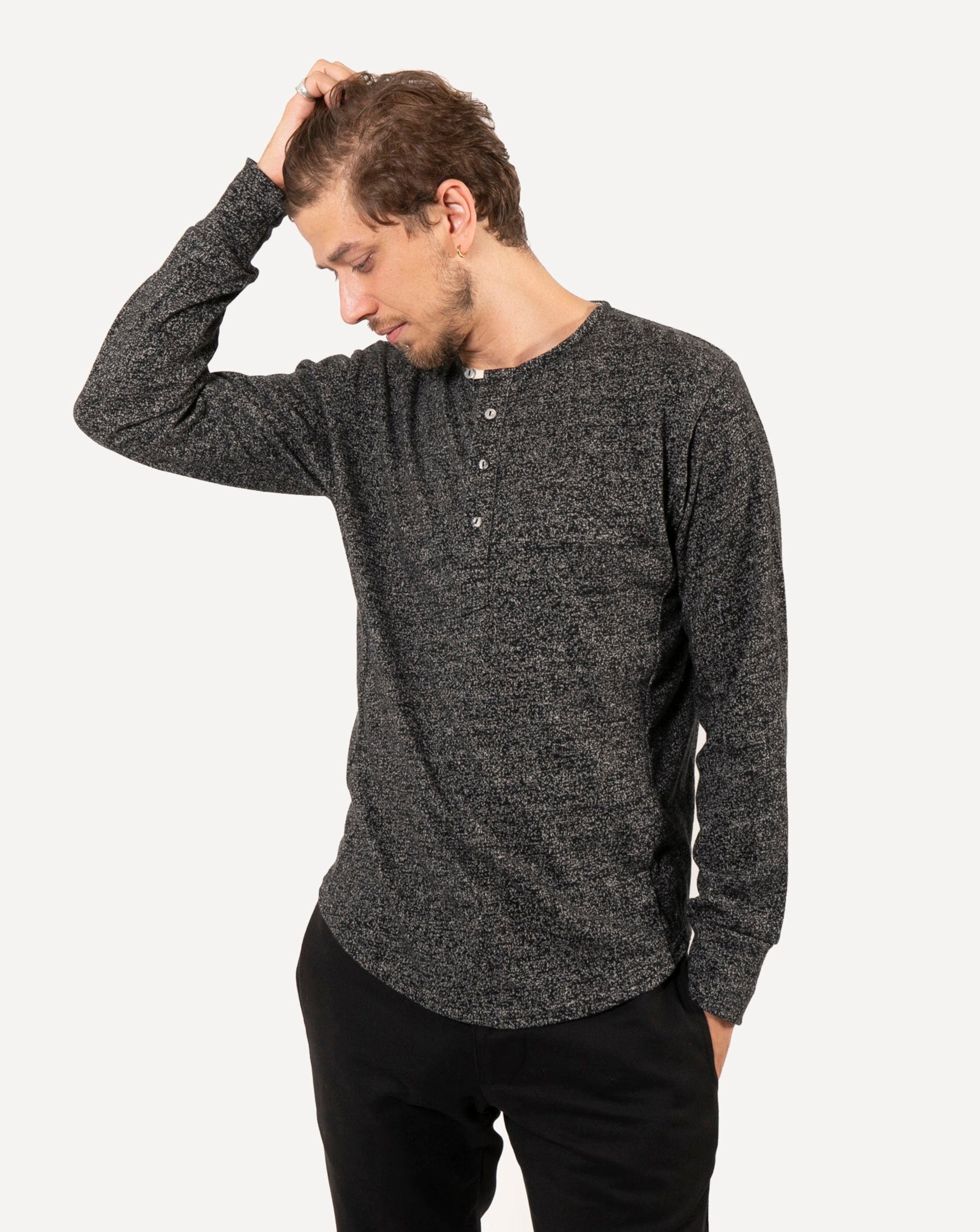 Heritage Henley | Two-Tone B+W Fleece