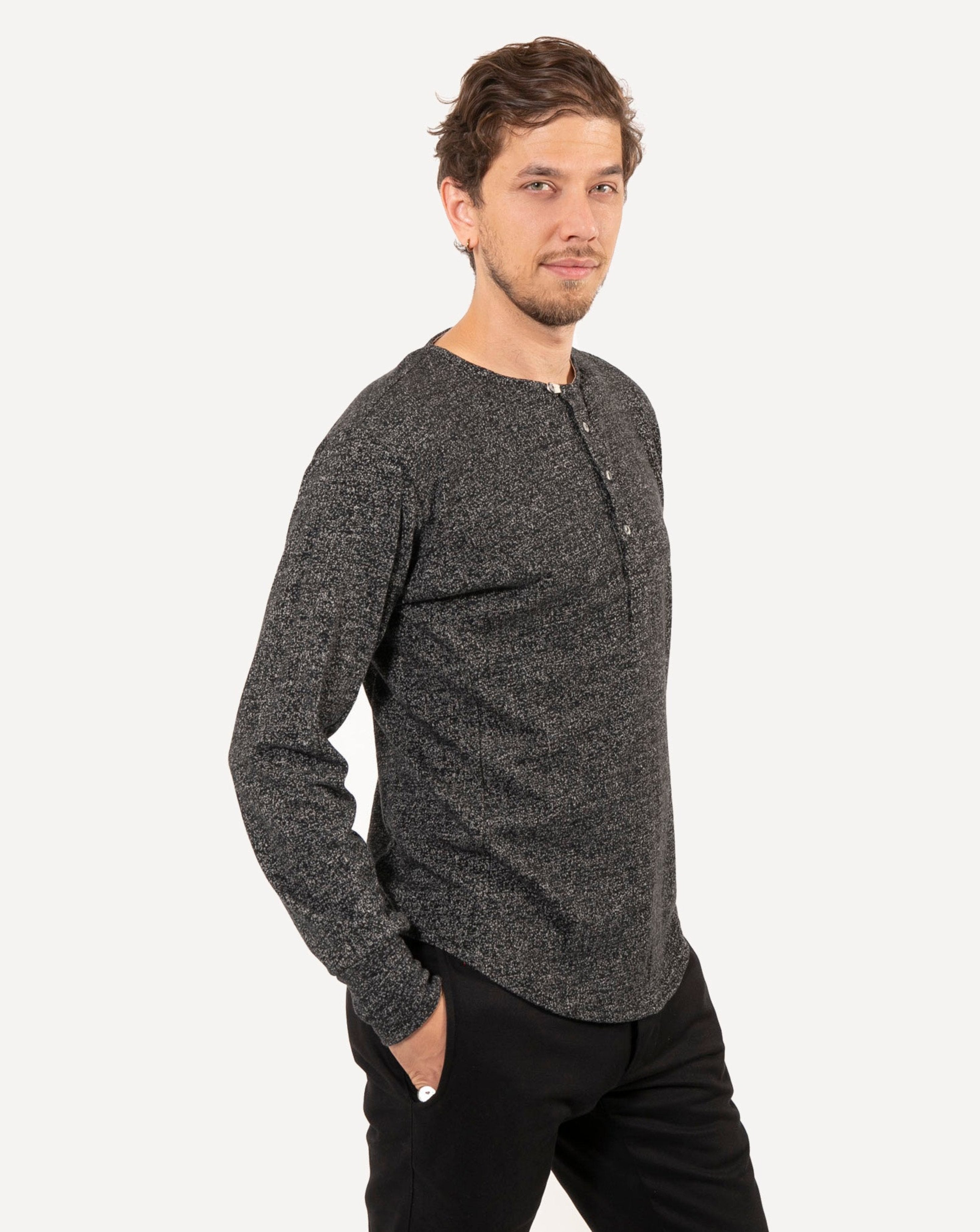 Heritage Henley | Two-Tone B+W Fleece